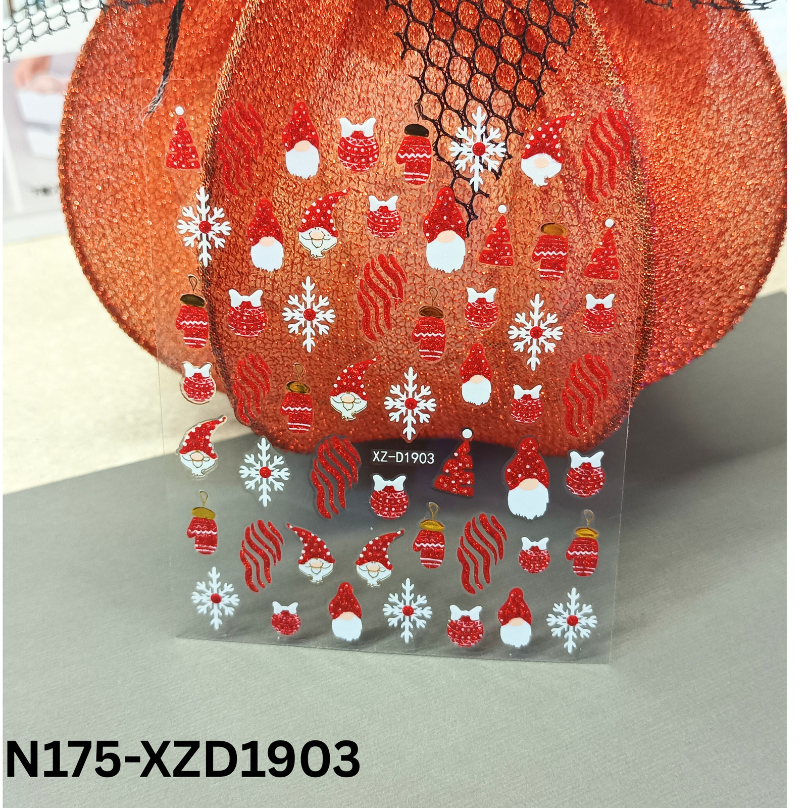 3D Christmas Nail Decals – Fun Reindeer & Candy Cane Art