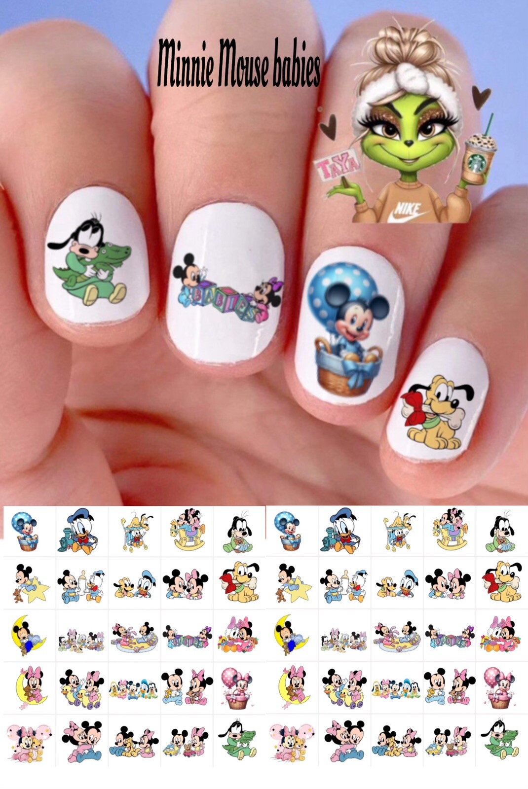 Mickey Mouse Waterslide Nail Decals Set Of 50 Instructions & Bonus