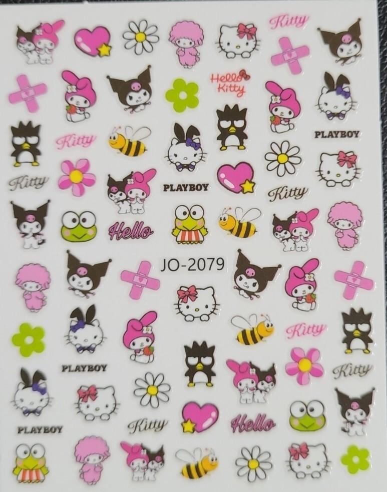 Hello Kitty ,My Melody, Kuromi Nail Art Stickers