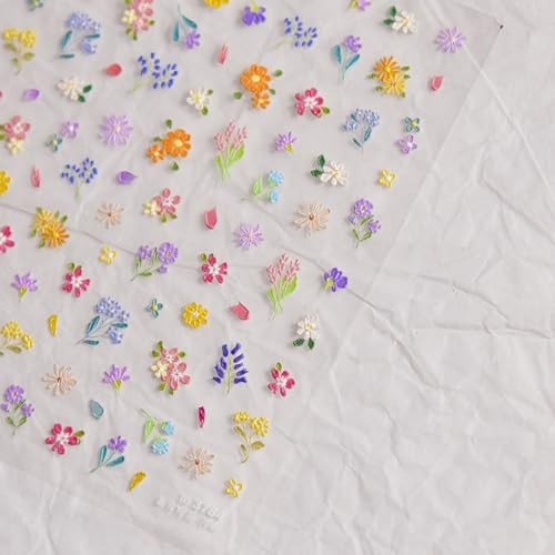 Flower Nail Stickers for Nail Art Spring Flower Nail Art fresh wild-flower
