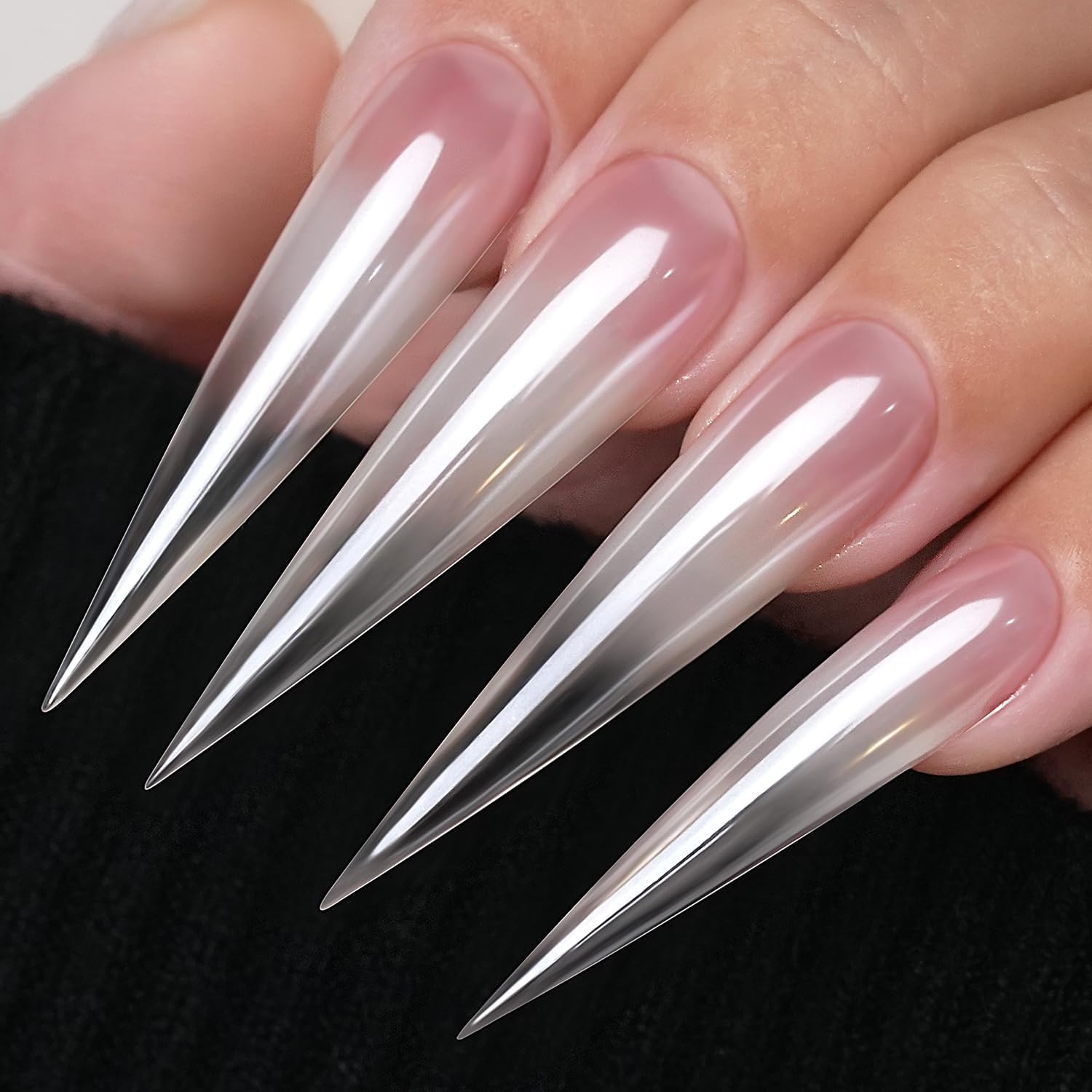 Yokefellow Gleamtap Cushion Magic White Chrome Nail Powder,Glazed Donut,Pearlesc