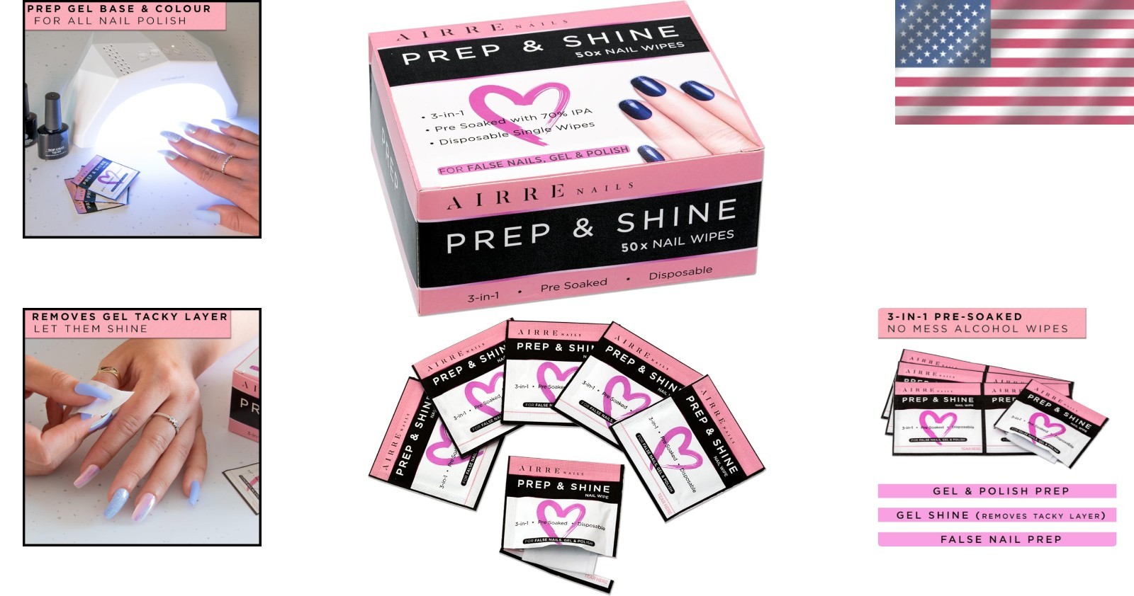 Essential 50-Count Nail Prep Wipes – Alcohol Formula for Smooth Gel Application