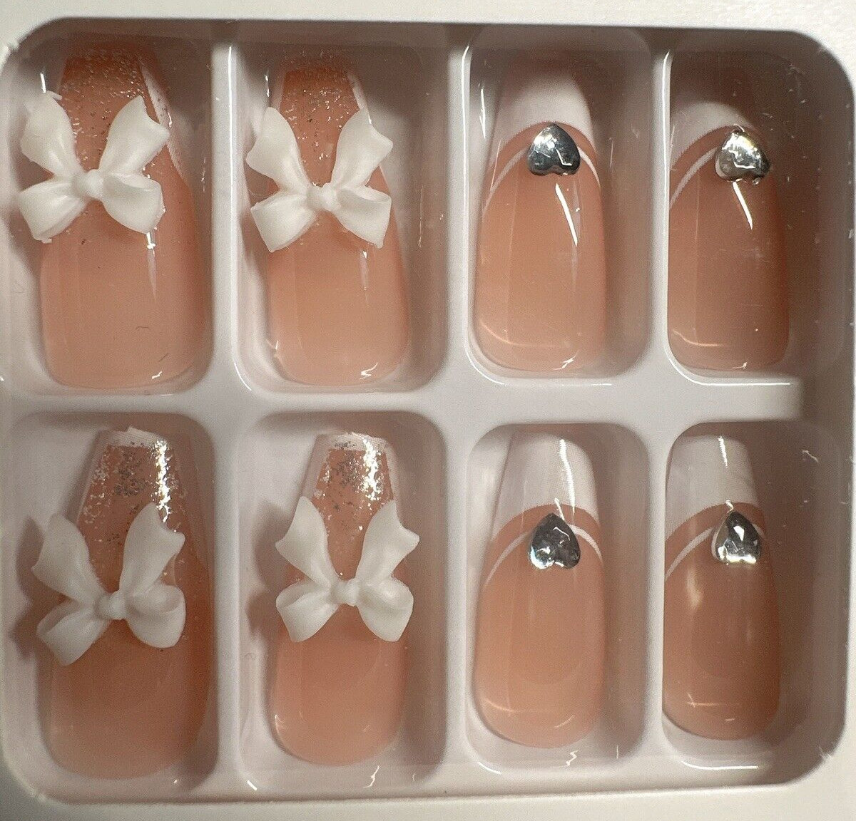 Press on Nails with stone. One Minute Nail tip 24pcs in box
