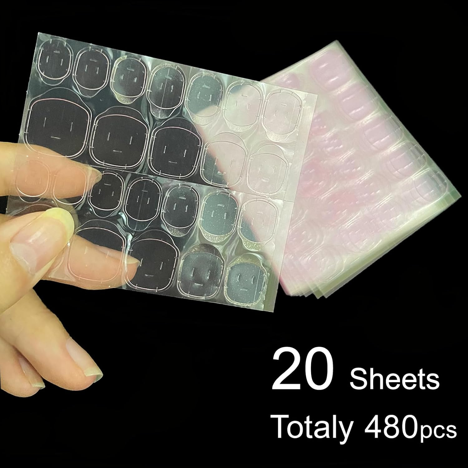 20 Sheets Press on Nails Sticky Tabs,480 PCS Nail Adhesives Tabs Waterproof