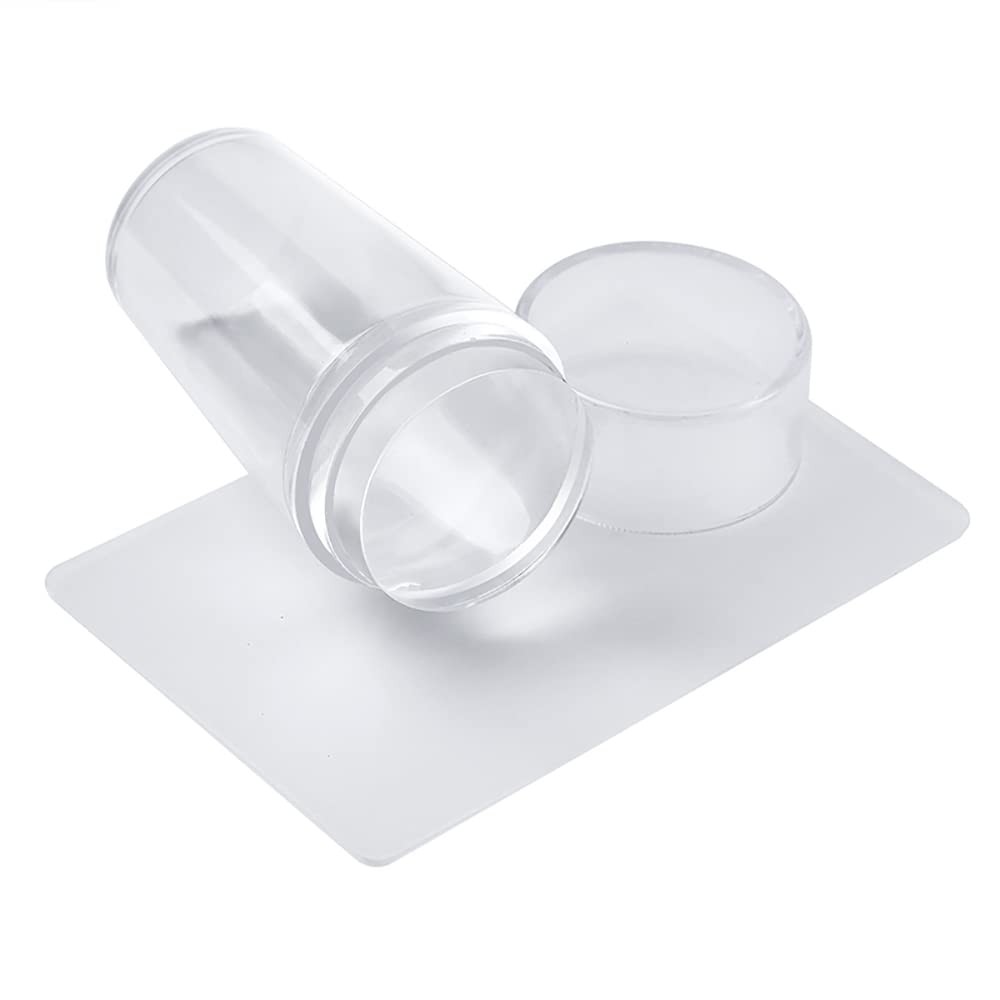 Silicone Head Nail Stamp Set with Scraper French Nail Art Template DIY Tool