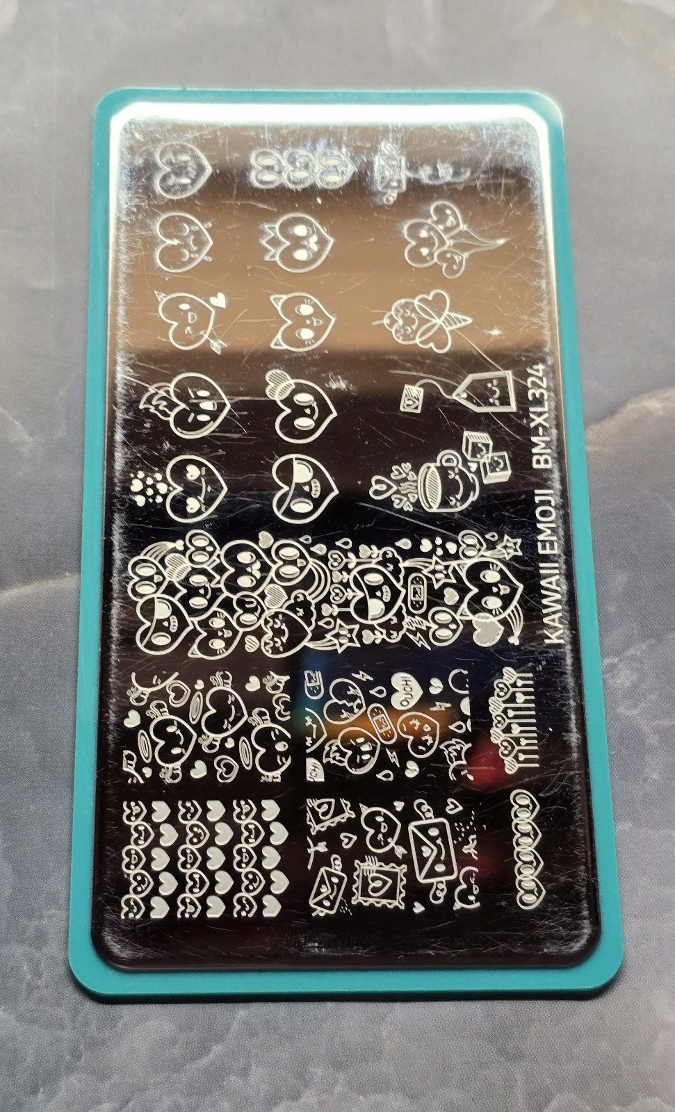 Maniology Bundle Monster BM-XL324 Kawaii Emoji Heart Valentines Nail Stamp Plate