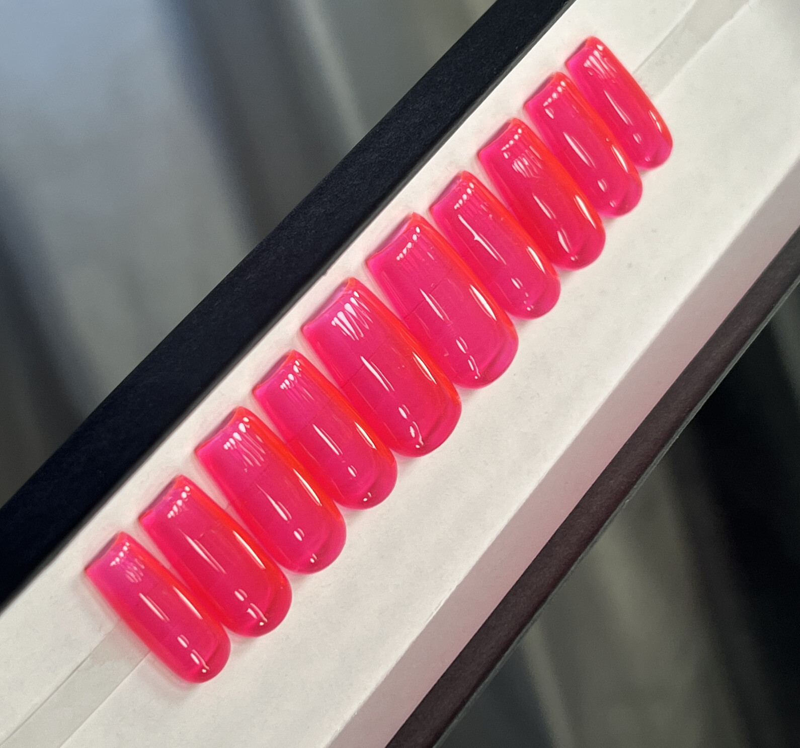 🔥 CUSTOM Gel Press On Nails, PINK JELLY, 10p Set NEW WITH FULL KIT