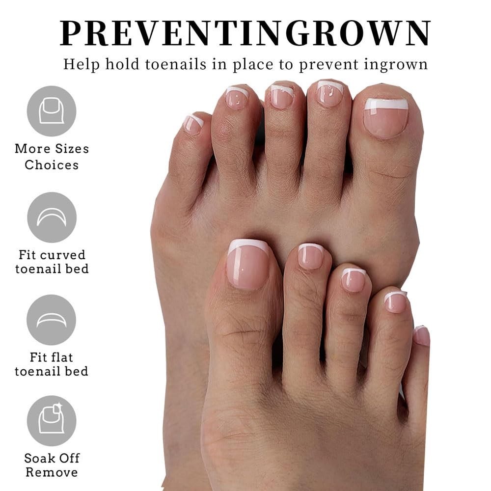 Nude French Press On Toenails – 120 Pcs Square Tips for Lasting Elegance
