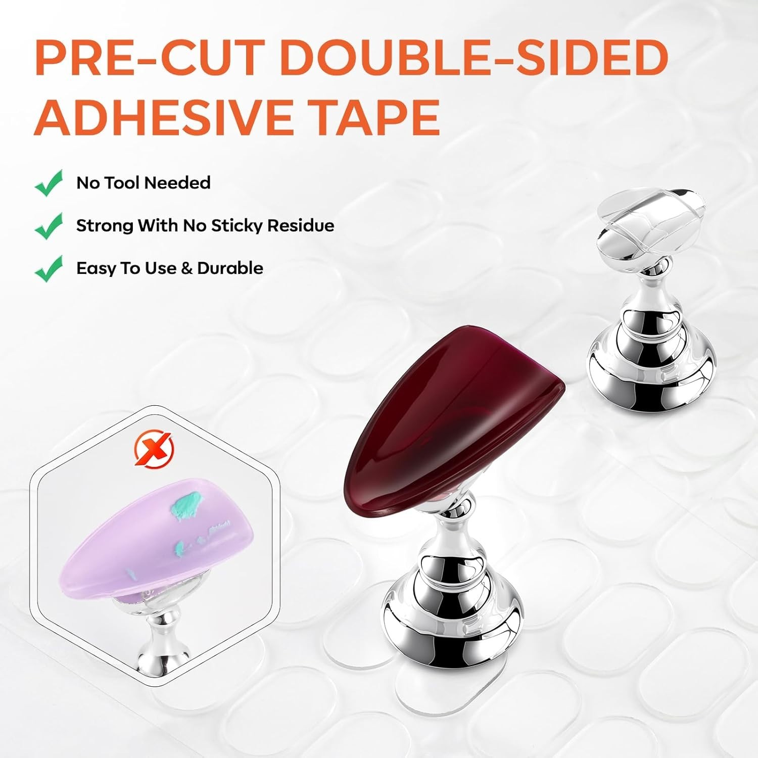 Press-On Nail Stand with 10 Holders – Magnetic Base for Stable Painting & Curing