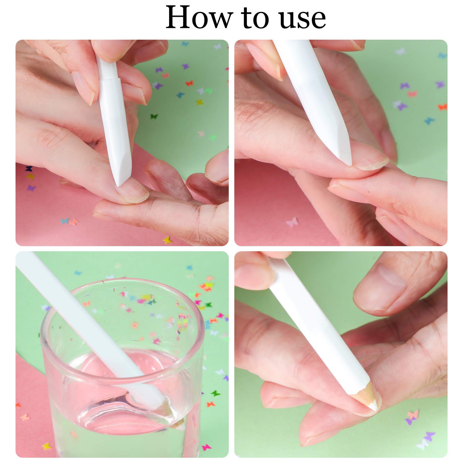 10 Pieces White Nail Pencil 2-in-1 Whitening French Manicure Pencil Under Nai…