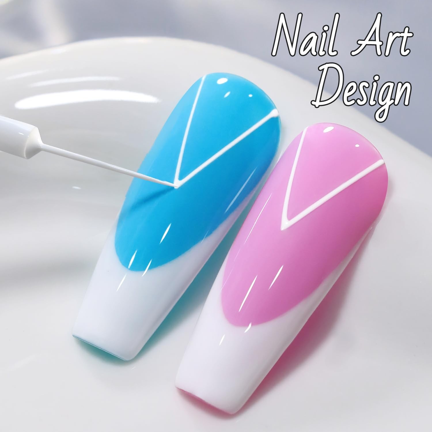 Double Rhythm 15 Ml Metallic Gel Liner Nail Art 0.5 Fl Oz (Pack of 1), White