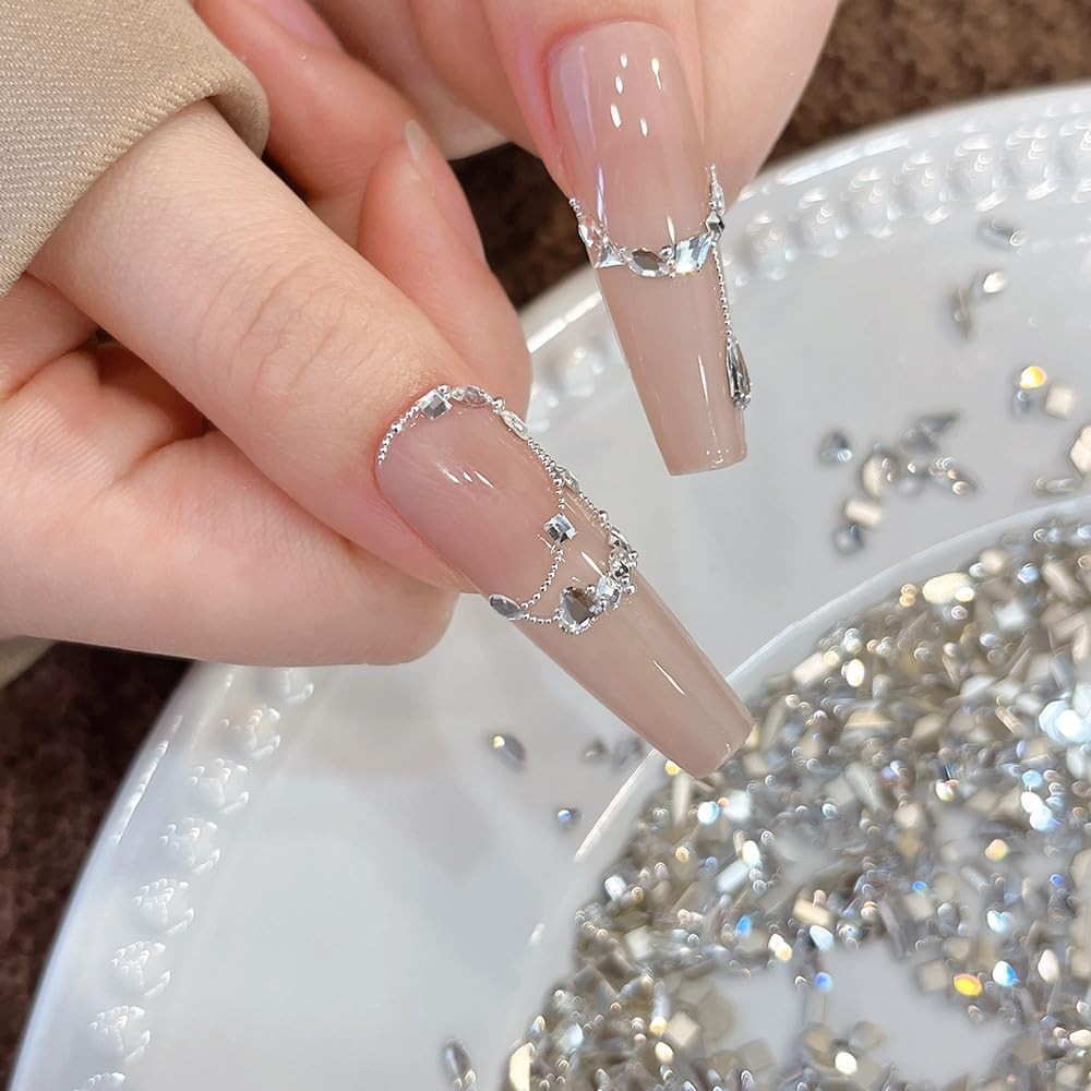 Jaliya Silver Nail Rhinestones: 2000+ Flat Back Gems for Art Decor
