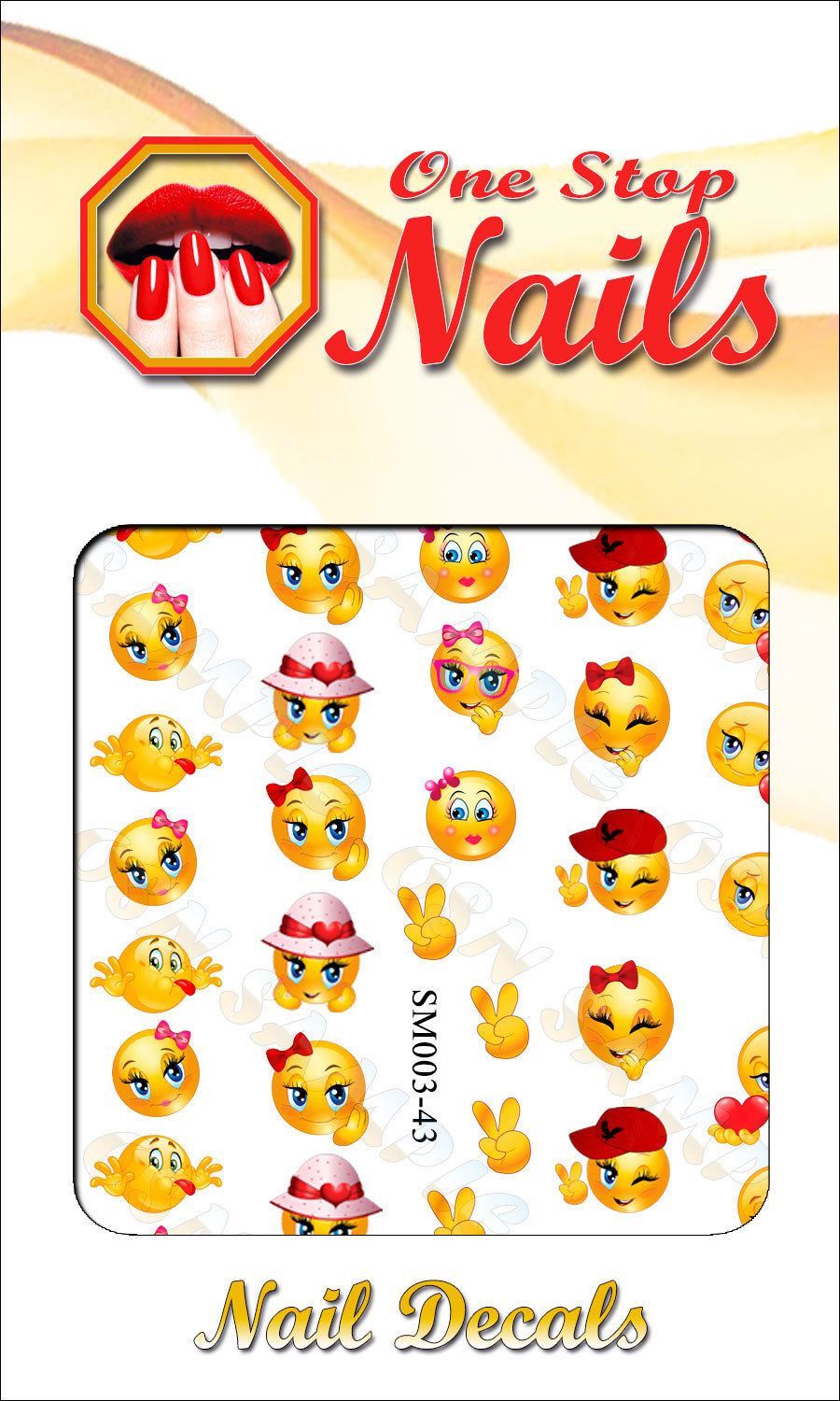 43 EMOJI & Smiley Faces Nail Art Waterslide Decals. TOP Quality, FAST SHIPPING!