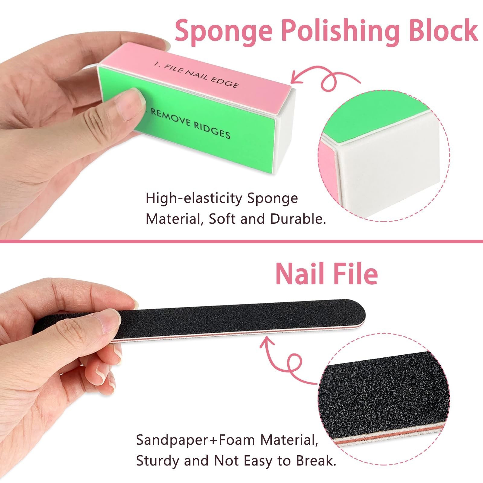 LNAUJS 14 Pack Nail Files and Buffers Set, Professional Manicure Tools Kit, 1…