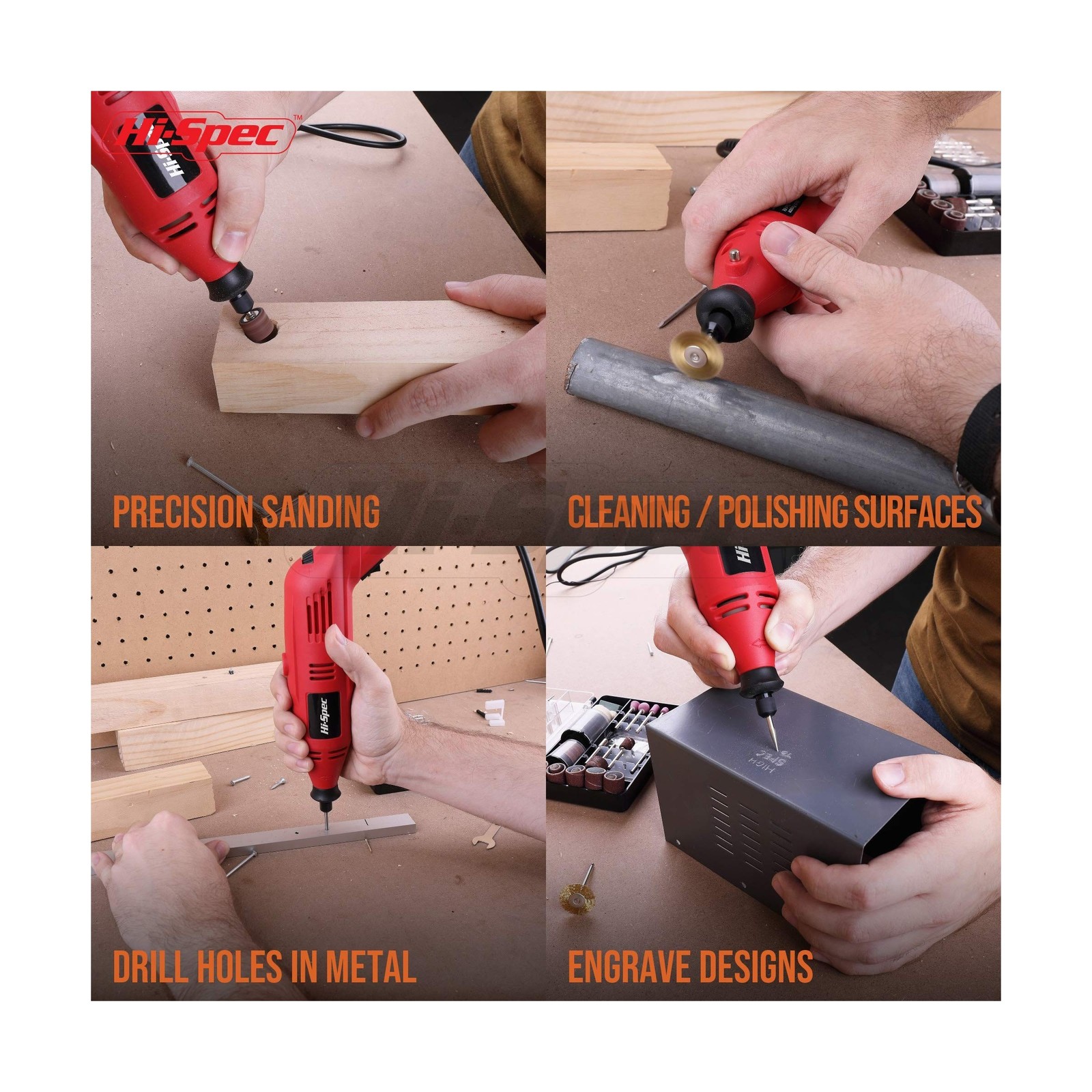 Hi-Spec 121pc 130W Corded Power Rotary Multi Tool Kit with Dremel C… Fast Ship