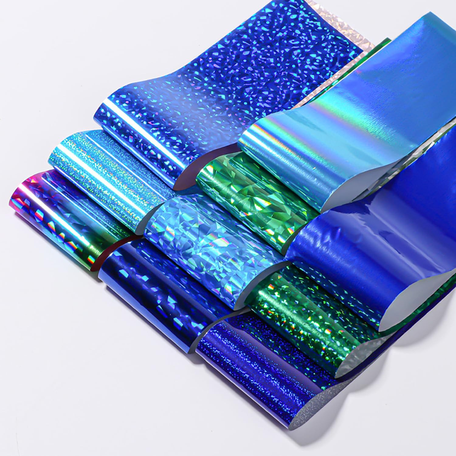 Holographic Nail Foil Laser Metallic Broken Glass Transfer Foil Nail Wraps Foils