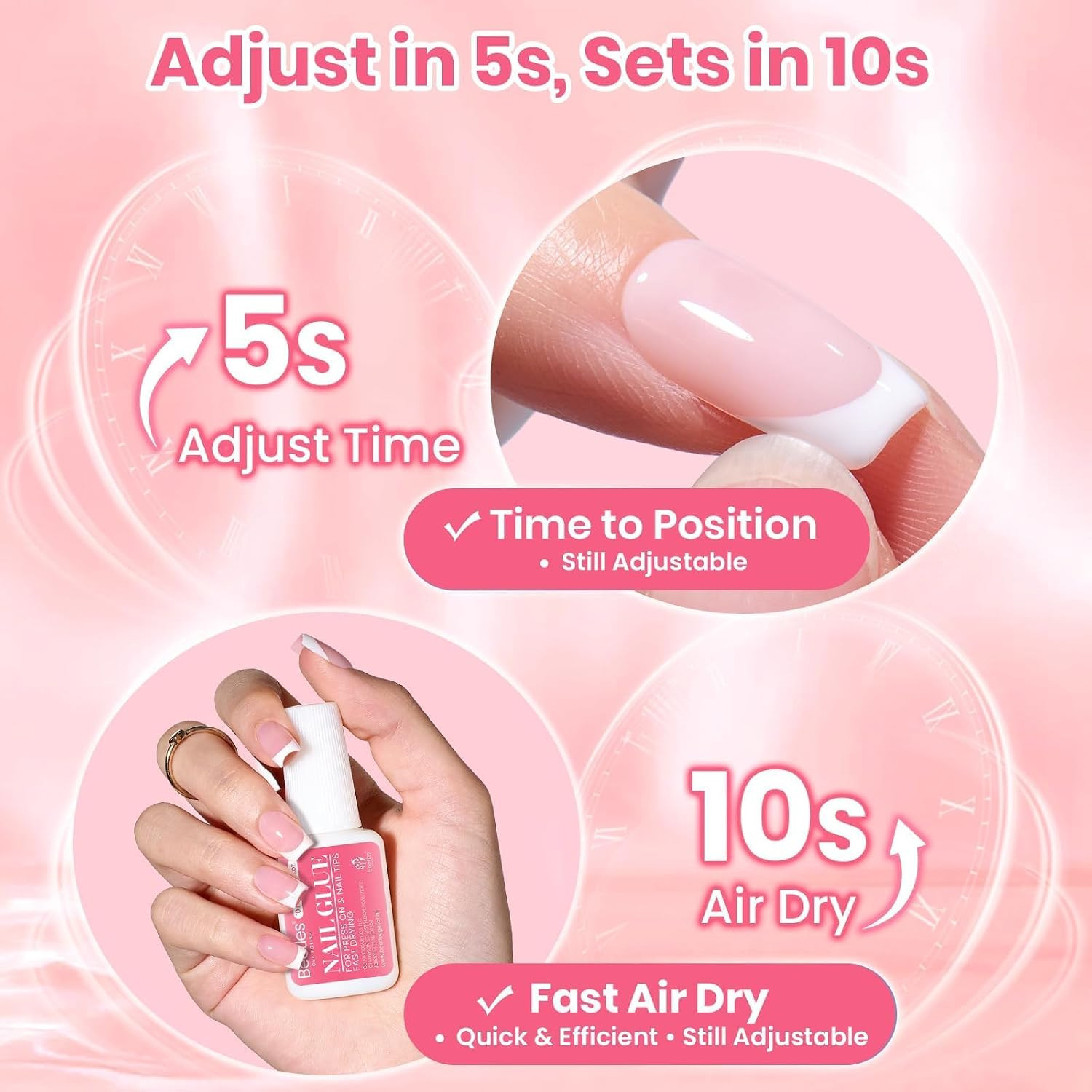 Beetles 10ML Super Strong Nail Glue for Press Ons, Nail Tips, Acrylic Nails | No