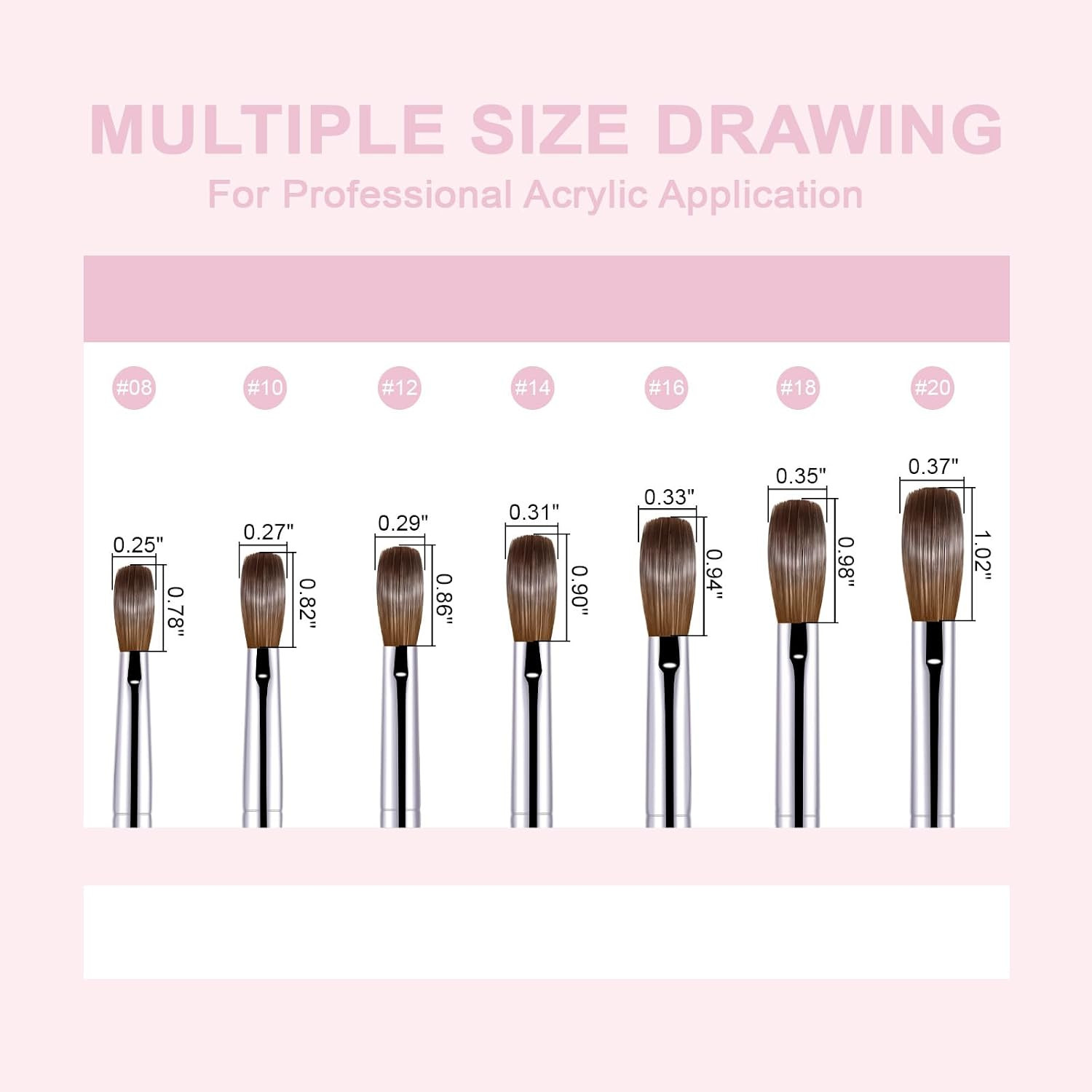 Size #18 Kolinsky Acrylic Nail Brush – 100% Pure Nail Art Tool