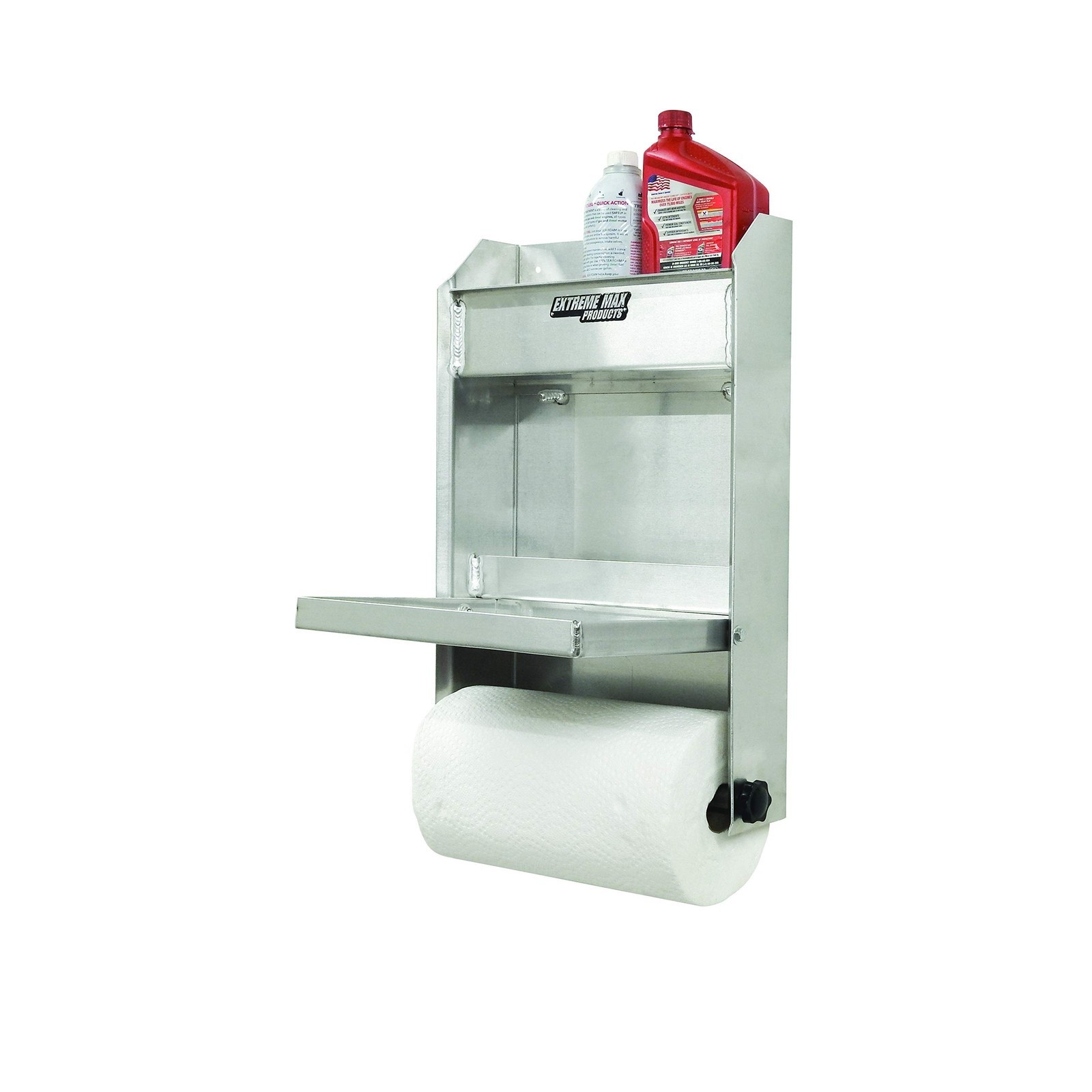 Extreme Max 5001.6053 Junior Aluminum Work Station Storage Cabinet Flip-Out W…