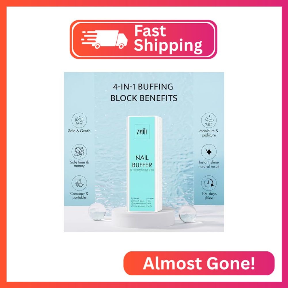 ZMOI Pro Nail Buffer Block – 2 Pack Luxurious Shine Korean 4-Way Nail Buffing Bl