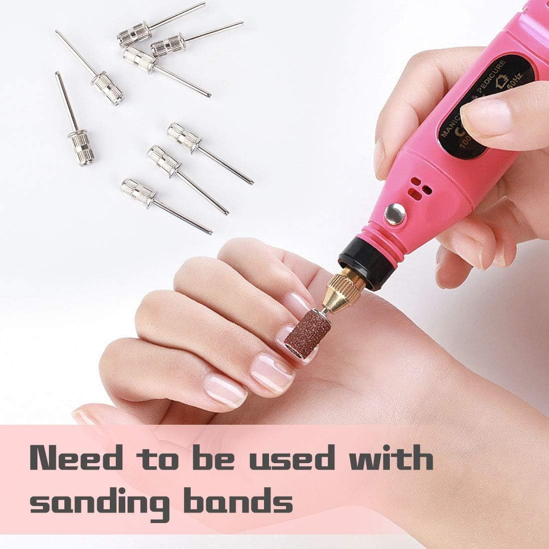 10 Pieces nail drill heads nail drill bits sanding band shaft 3/32