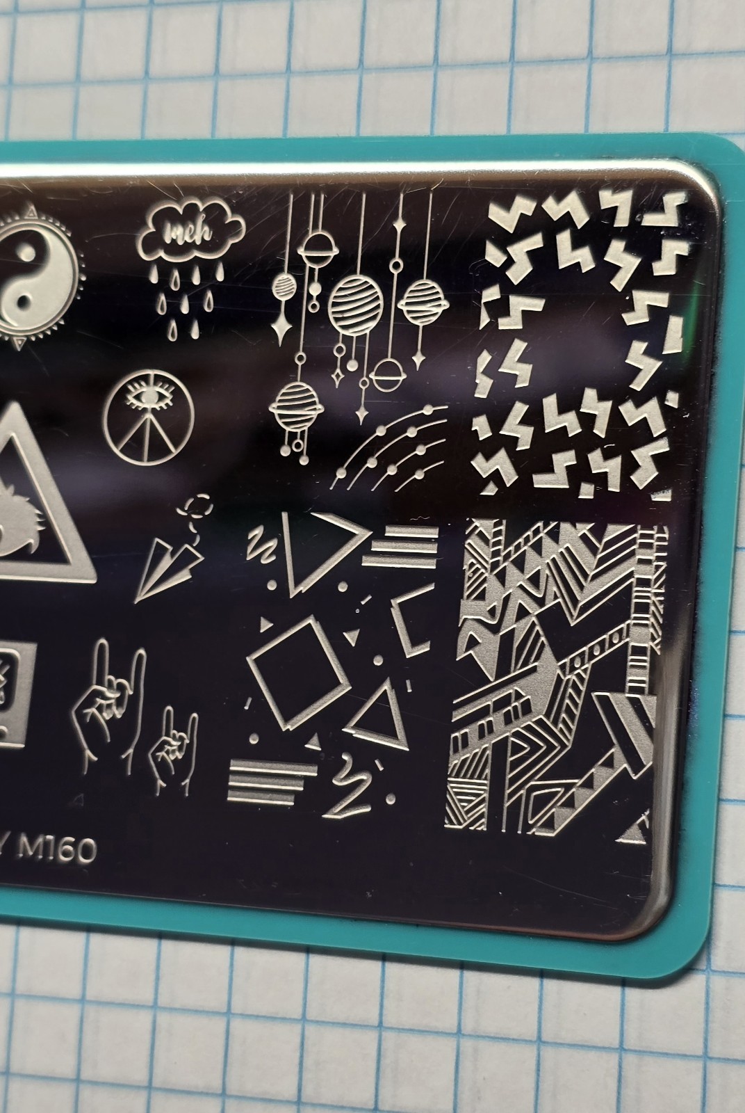 Maniology M160 Nail Stamp Plate Retro 80’s 90’s Space Babe Outta This World HTF
