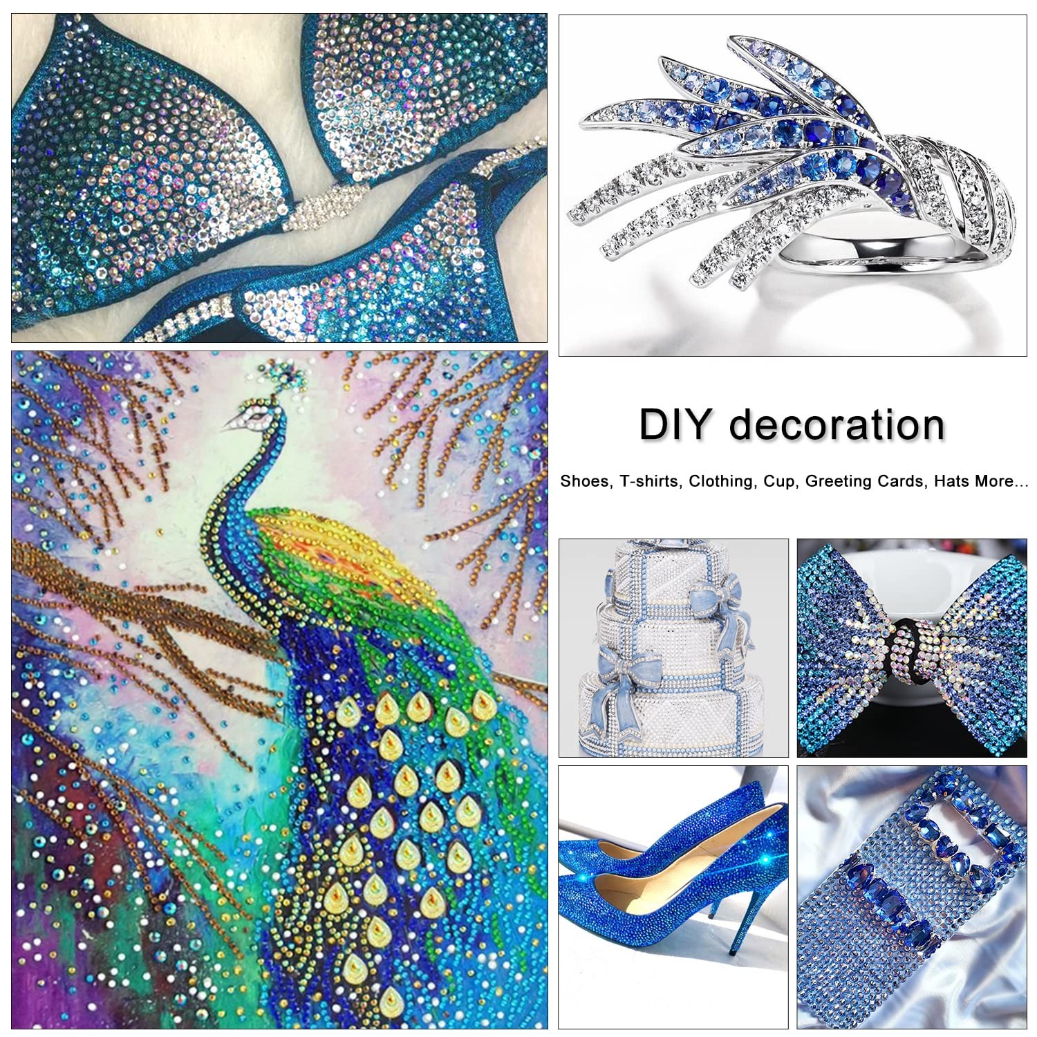 3992 Pieces Art Nail Rhinestones Flat Back Gems Round Crystal Rhinestones 6 S…