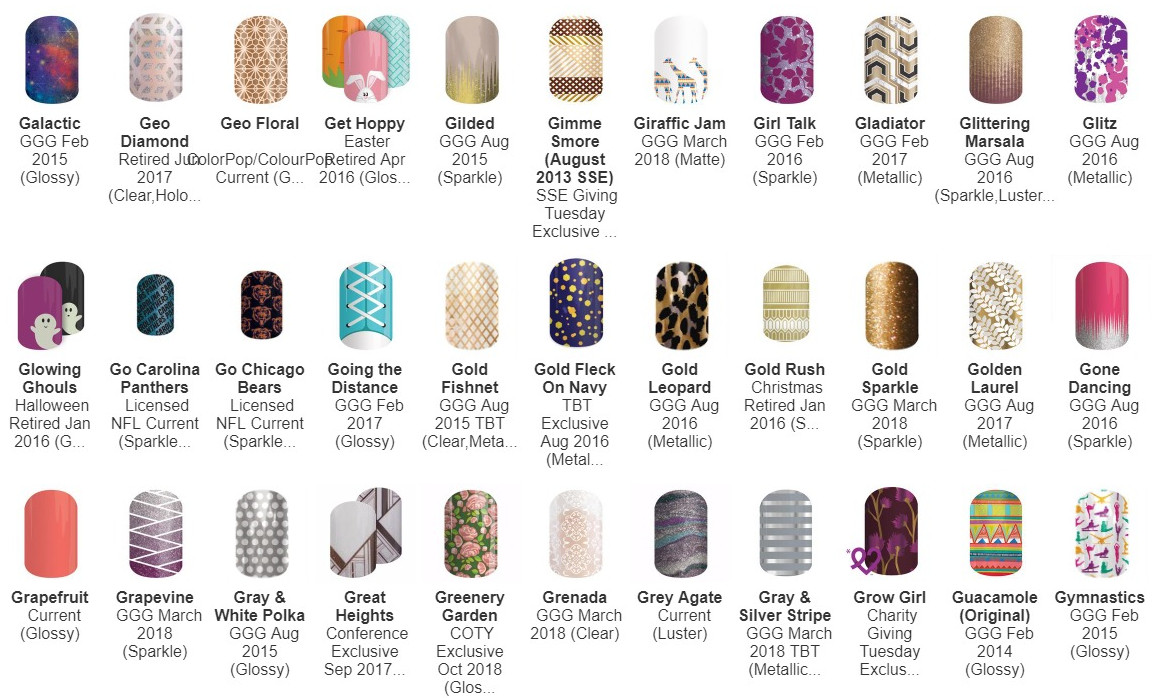 Jamberry Nail Wraps – “G” Wraps — HALF SHEETS — Varies Styles Great Selection!