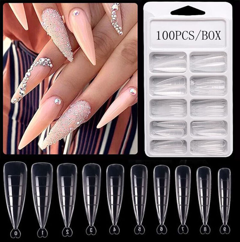 100 Pcs Quick Building Mold False Nail Tips Extension Forms Art Manicure Tool ~