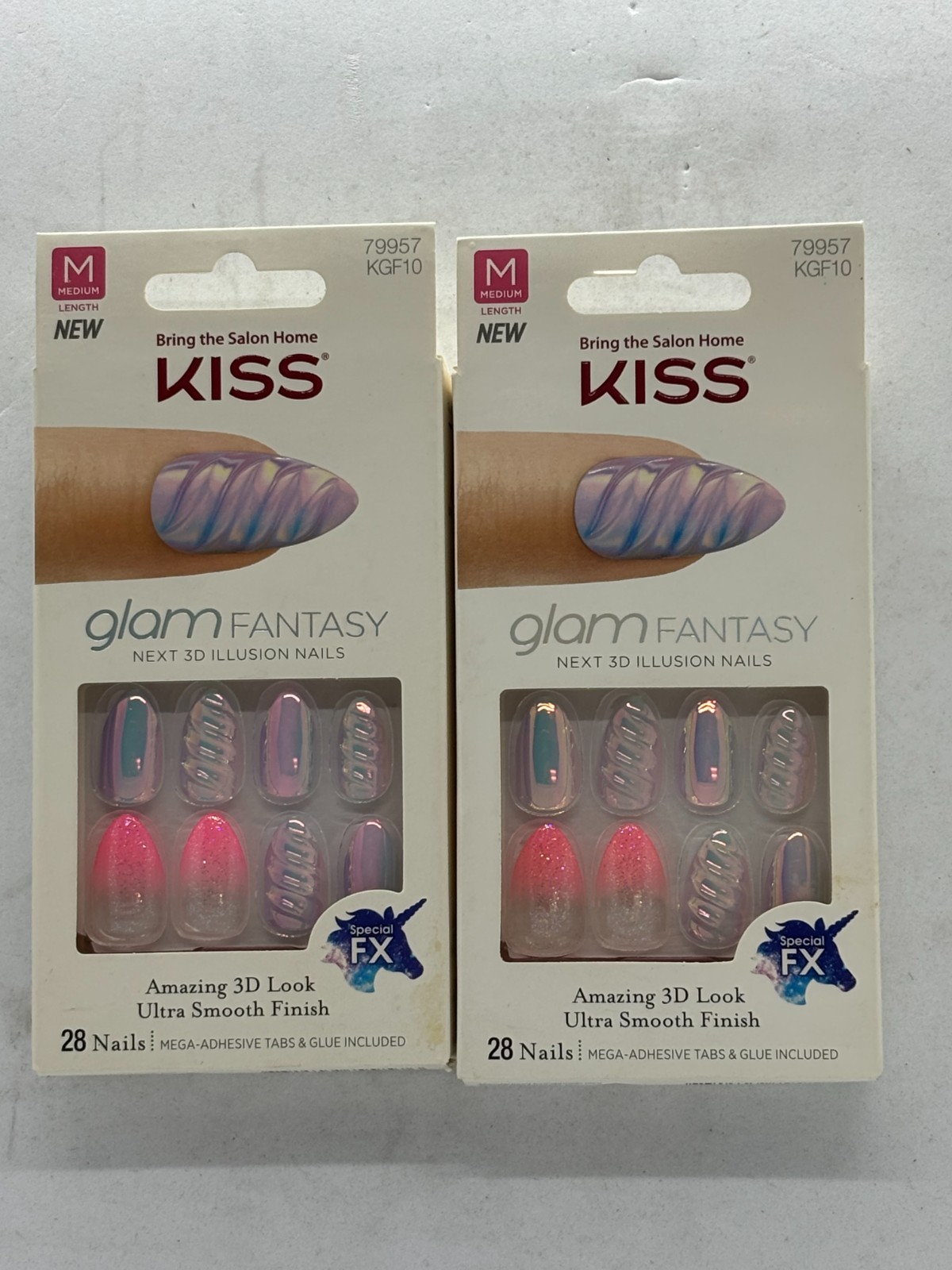 Kiss Nails Glam Fantasy Nail Kit, Medium, KGF10, 2 x 28, FREE SHIPPING!