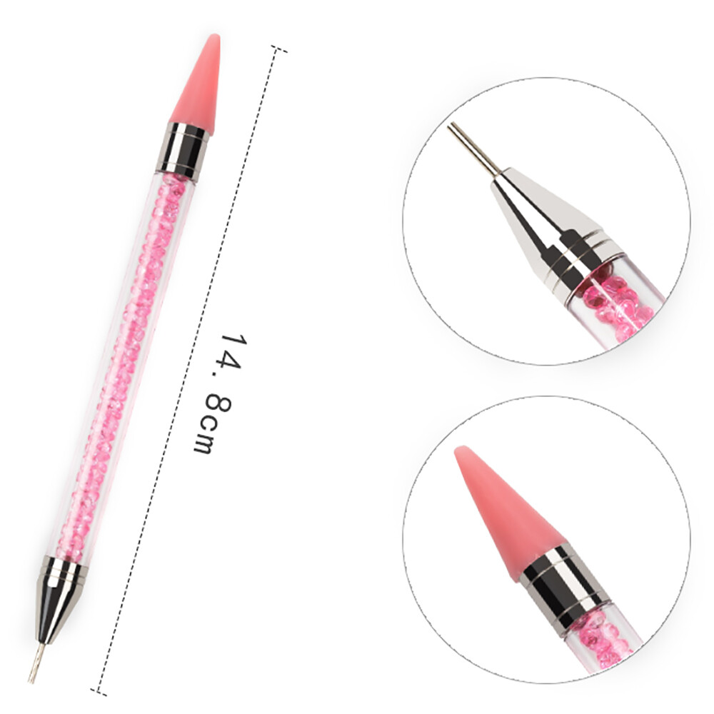 Dual-ended Dotting Pen Nail Art Rhinestone Picker Wax Pencil Crystal Bead Handle