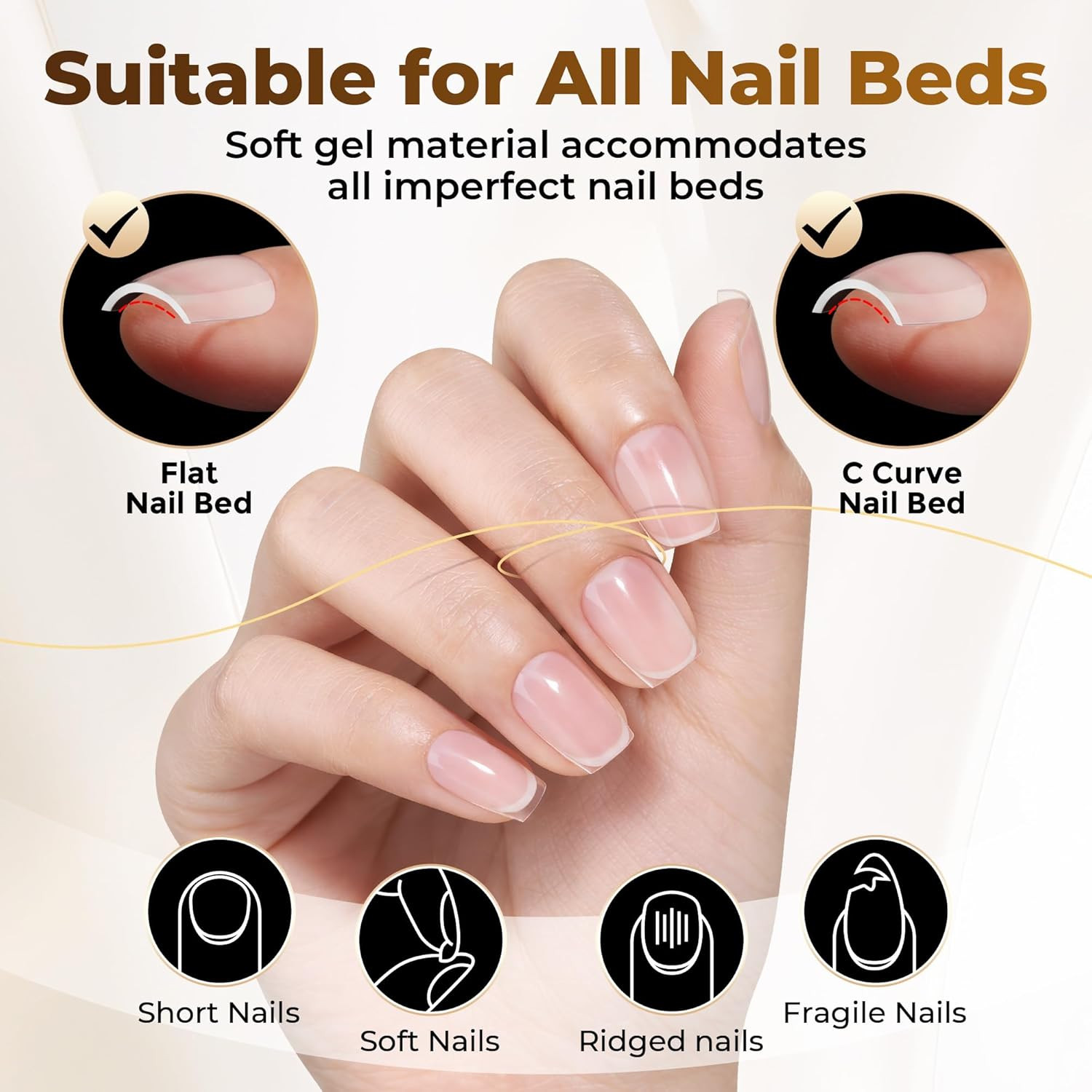 Extra Short Coffin Nail Tips 504PCS Pre-Etched Gel Tips | XS Short Nails 12 Size