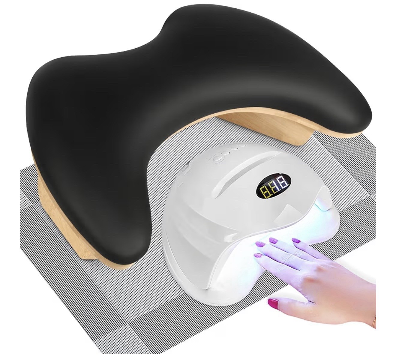 Hand Rest for Nails Tech, U Shaped Arm Rest for Nails Tech with Nail Table Mat..
