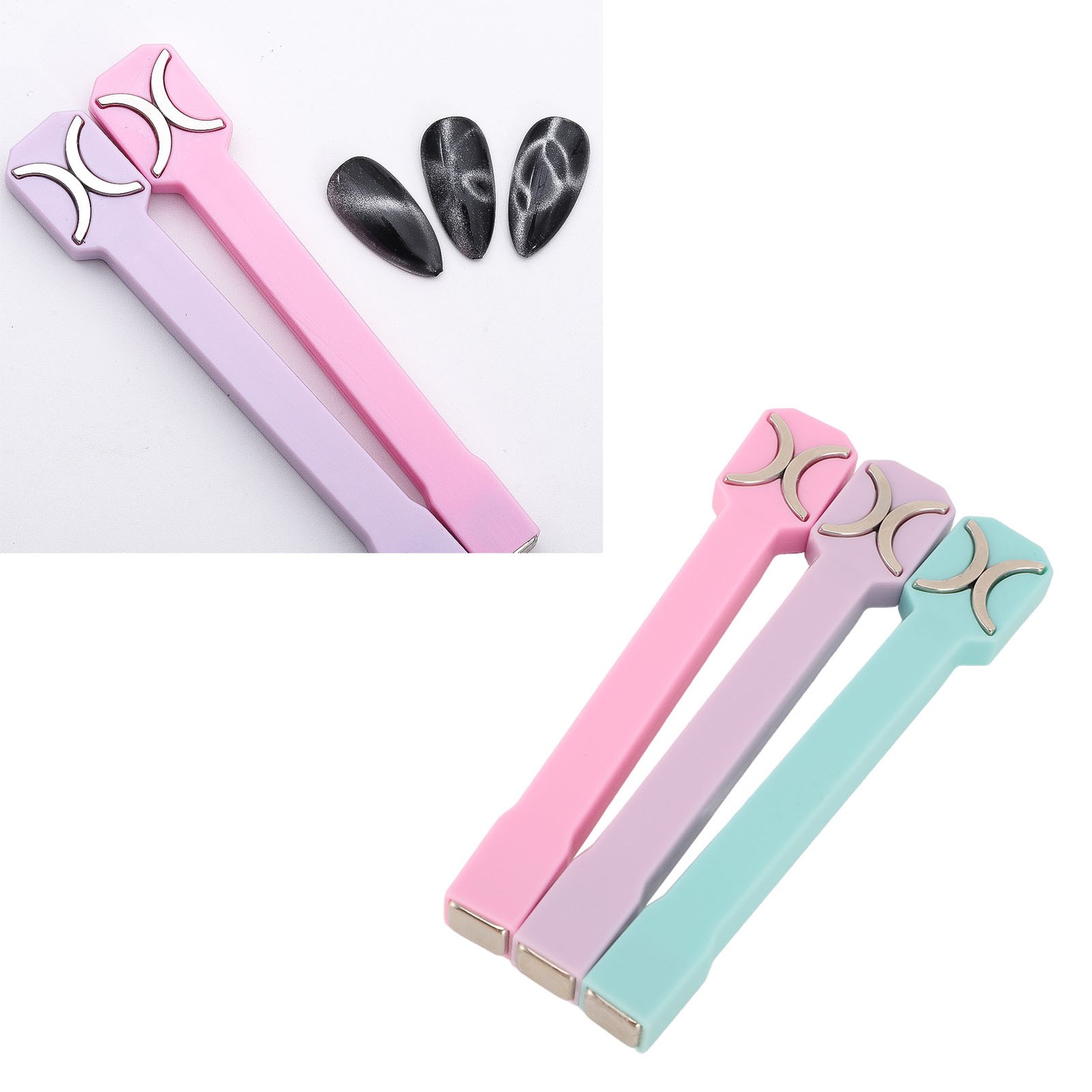 3pcs Nail Magnetic Wand Double Ended Effects For Gel Polish