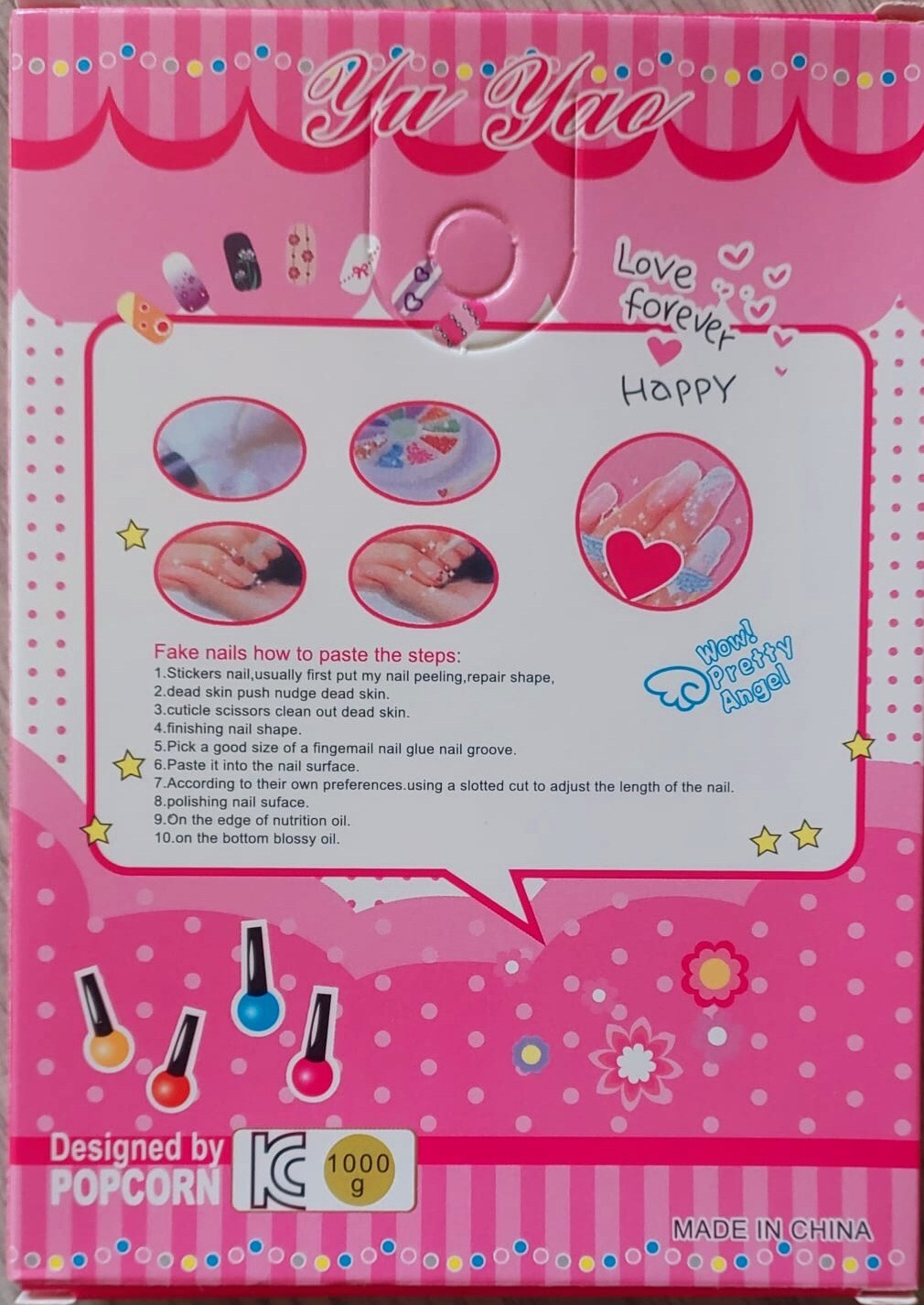 Nail Art Beads Kit Girls Artificial Nails Adhesive Kit Birthday Christmas gift
