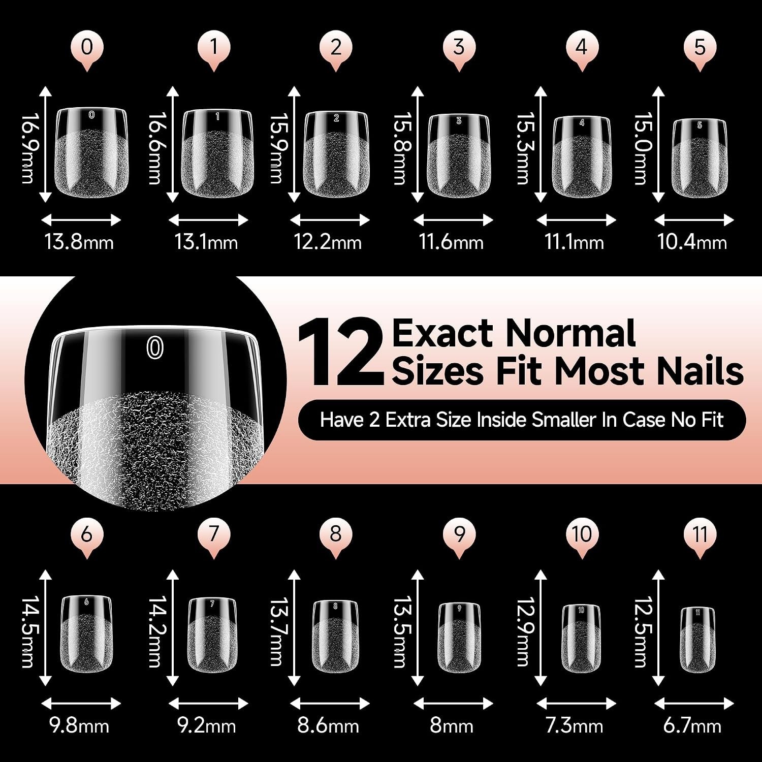 Extra Short Nail Tips Square Pre-etched Full Cover 120Pcs | Soft Gel Square N…