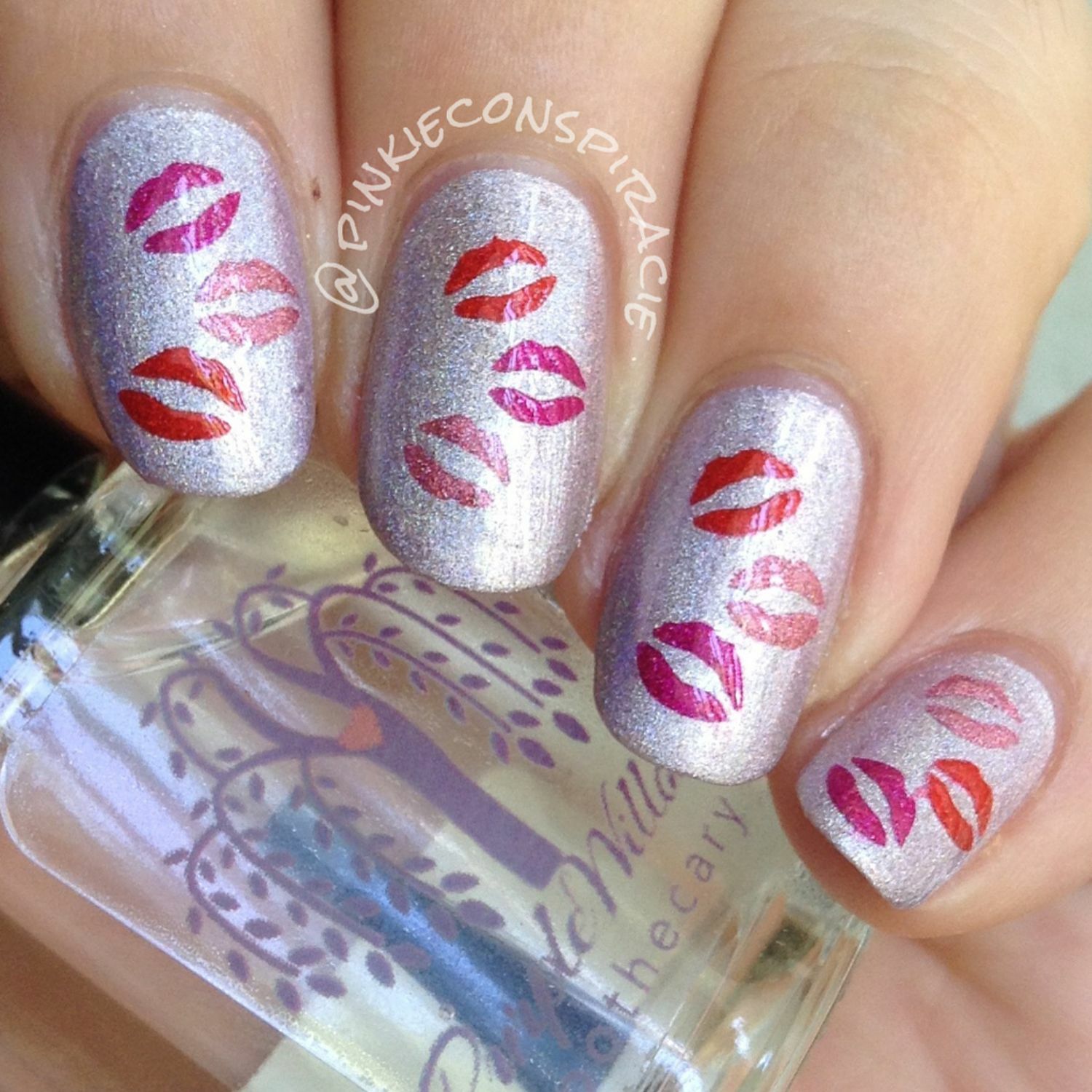 Kisses Stencils for Nails, Valentine’s Day Nail Stickers, Nail Art, Nail Vinyls