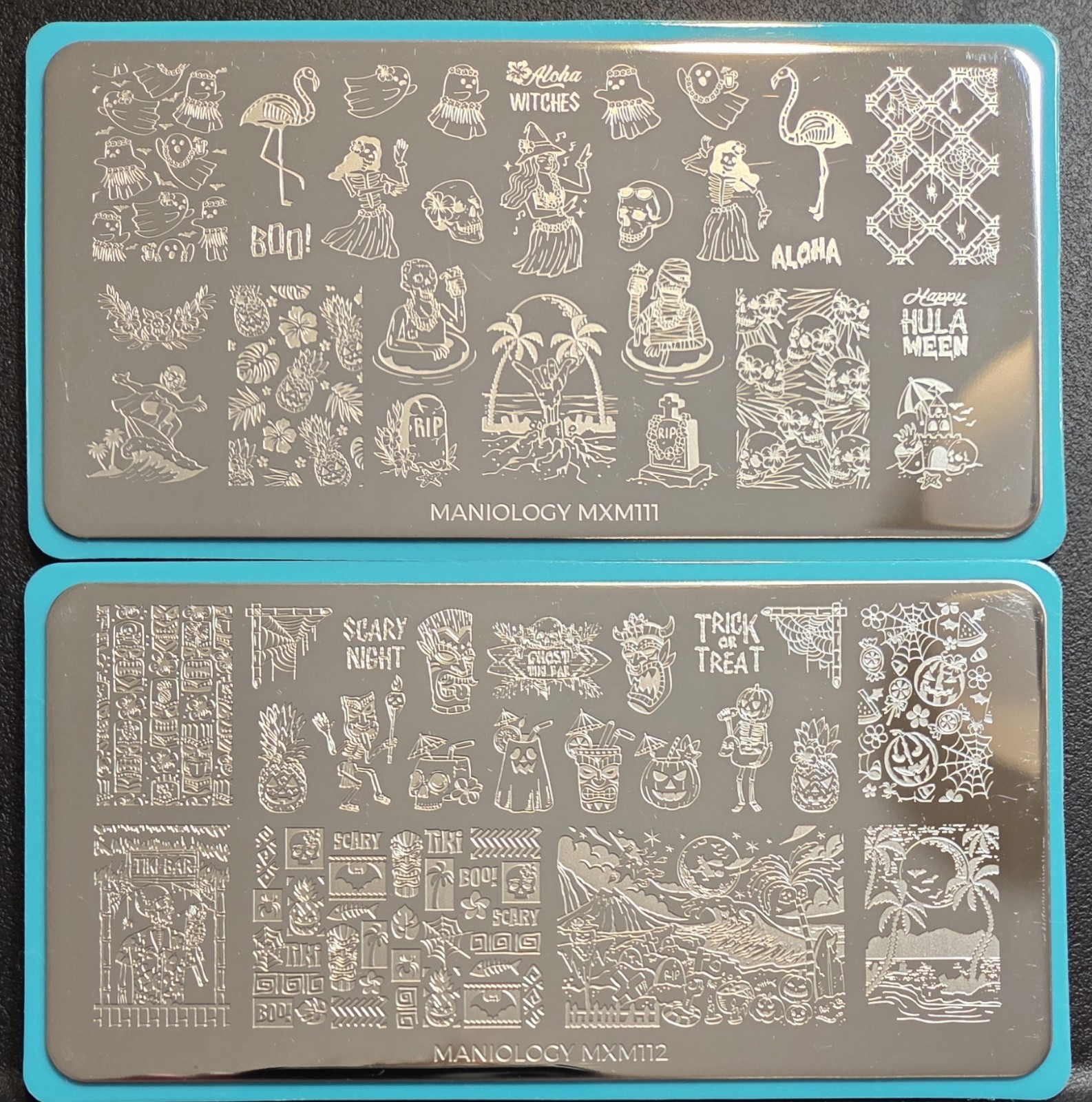 Maniology Nail Art Stamping Plates – Creepy Tiki MXM111 & MXM112