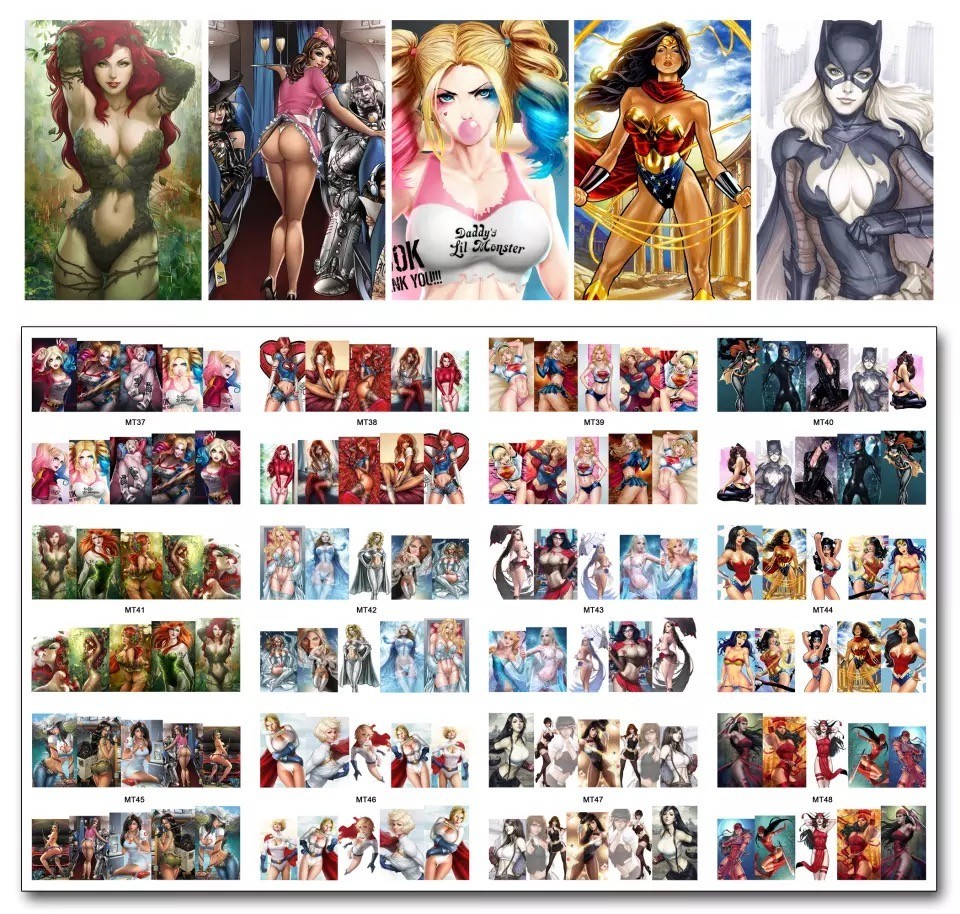 Wonder Woman Nail Art Stickers Transfers Decals super hero comic nail wraps