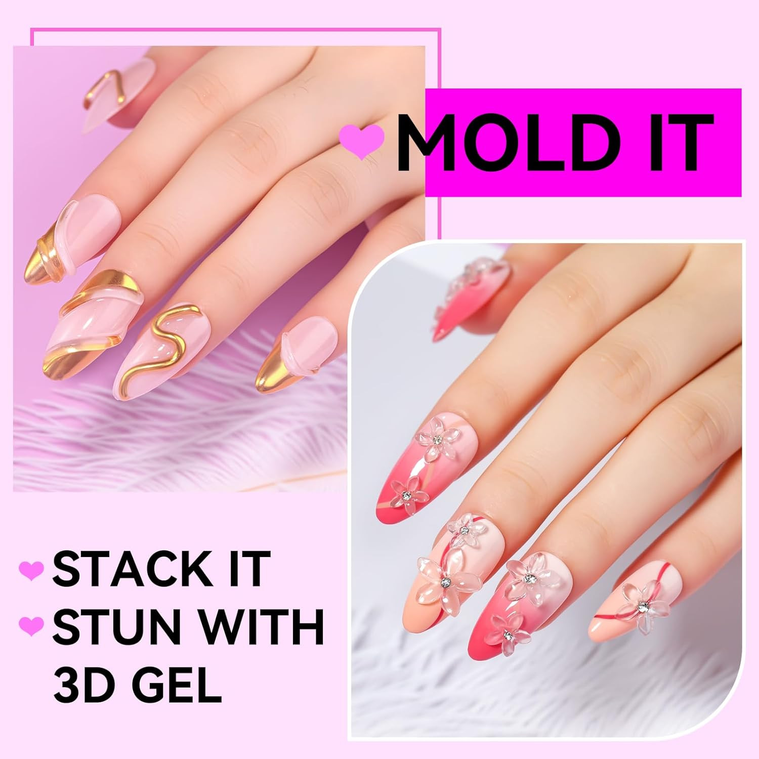 3D Gel Nail Art: Clear Sculpting Gel Non-Sticky Hand Carving Glue