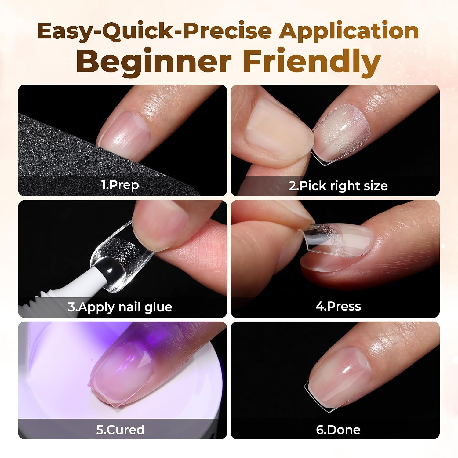Extra Short Coffin Nail Tips 504PCS Pre-Etched Gel Tips | XS Short Nails 12 Size