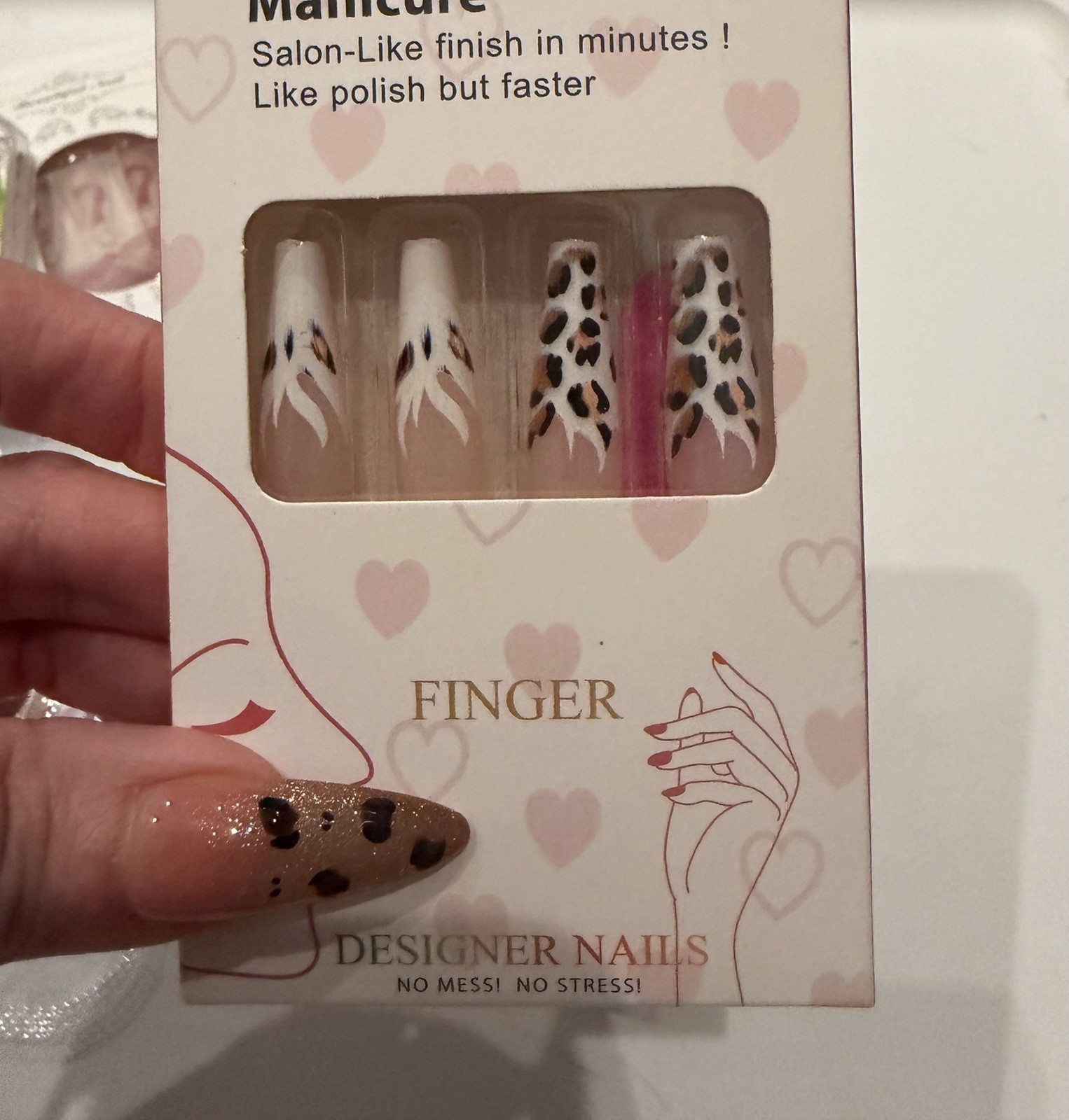7 Pair Press On Nails. Medium and Multiple Size Sets. New In Package