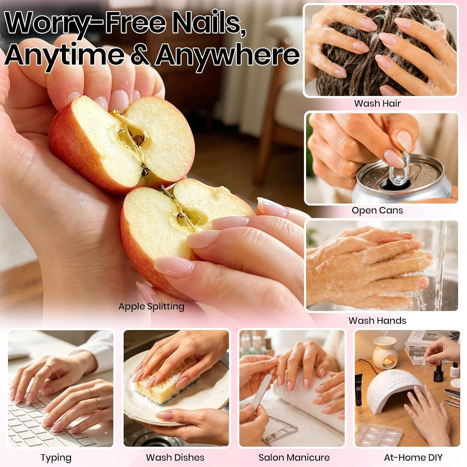 30G Solid Nail Glue Gel for Nail Tips | Hema-Free & Tpo-Free UV Nail Glue, Non-S