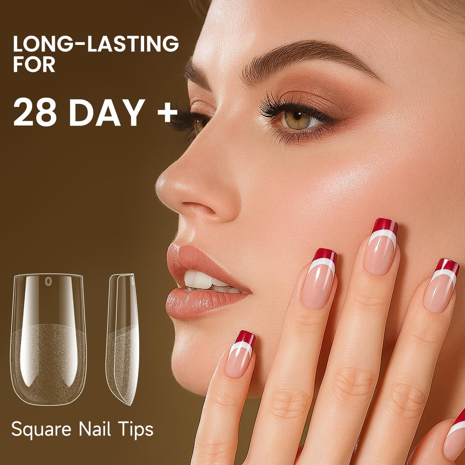 Extra Short Square Gel Nail Tips Full Cover Half Matt Wholesale 600Pcs