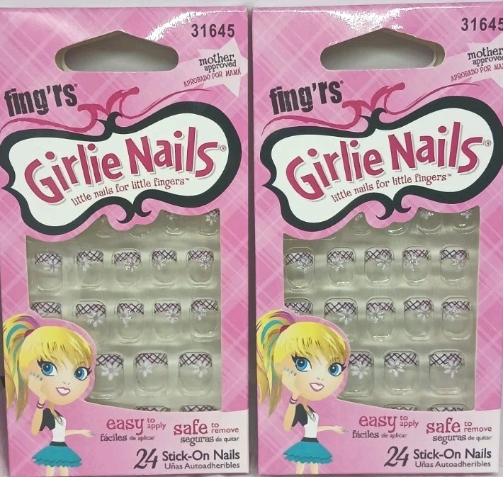 2 Fing’rs girlie nails 2-24 ct stick on nails for little fingers