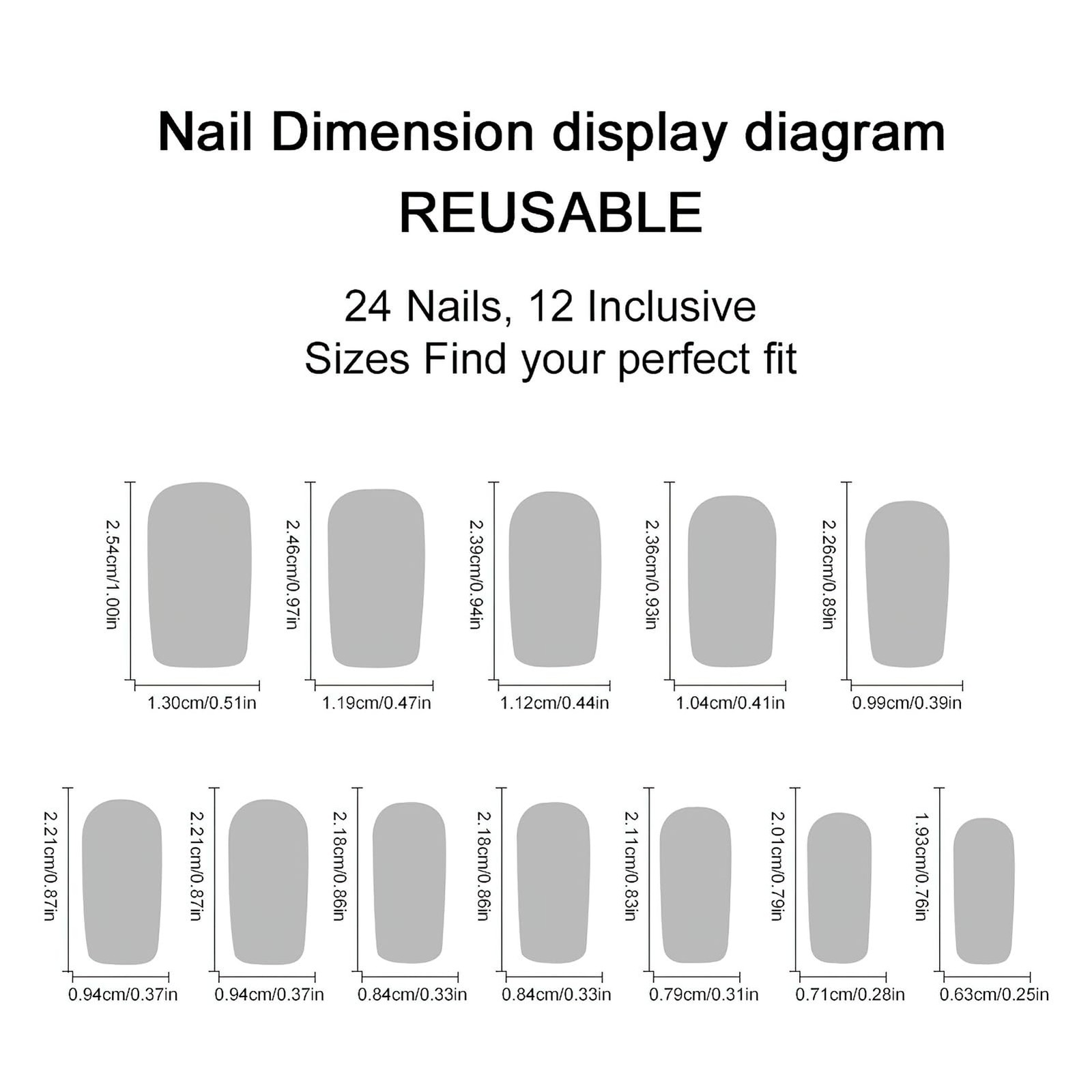 Mkwntg French Tip Press on Nails Medium Square Fake Full Multicolor