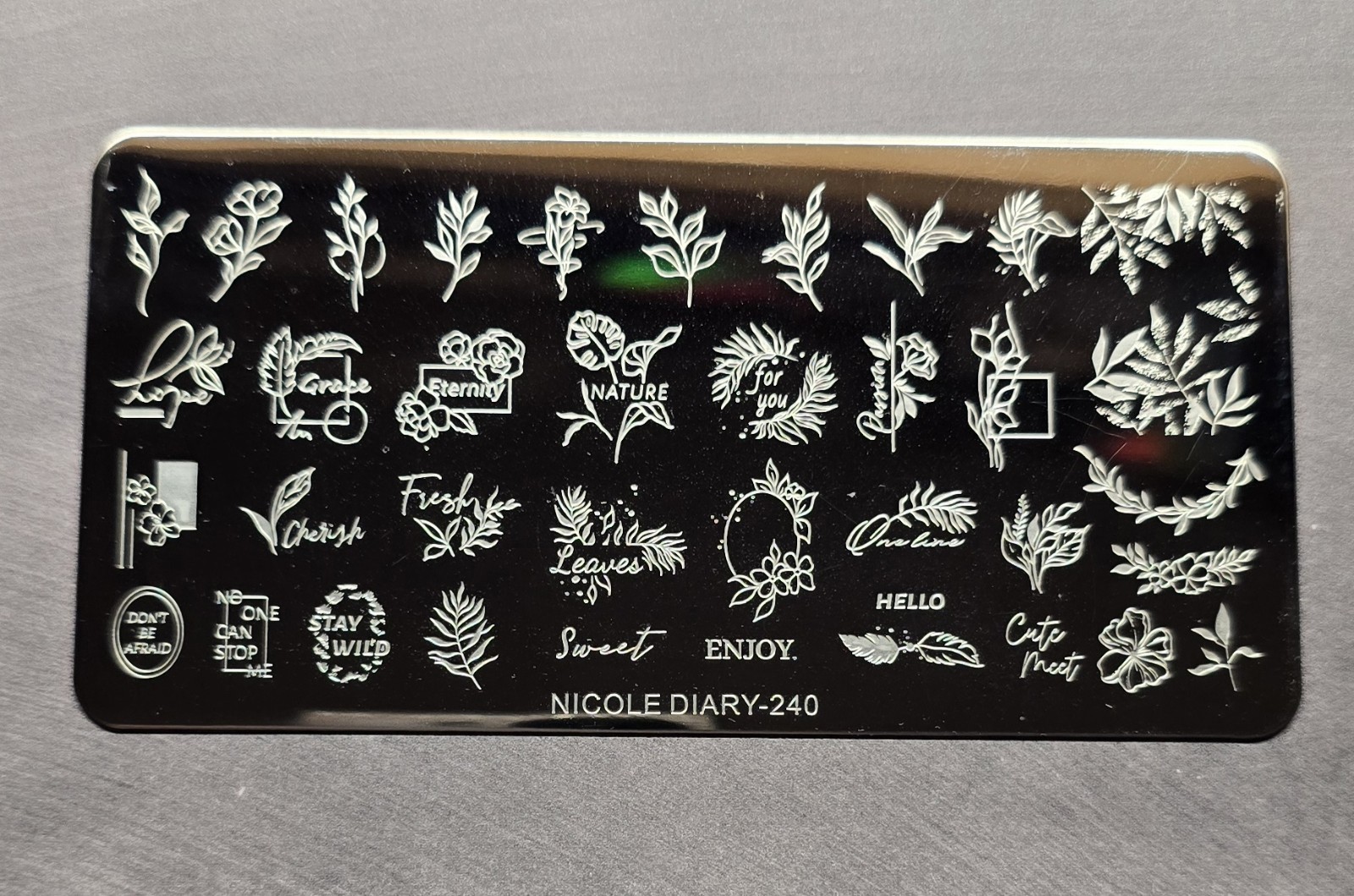 Nicole Diary 240 Nail Stamp Plate Flower Leaf Leaves Nature Eternity Sweet Wild