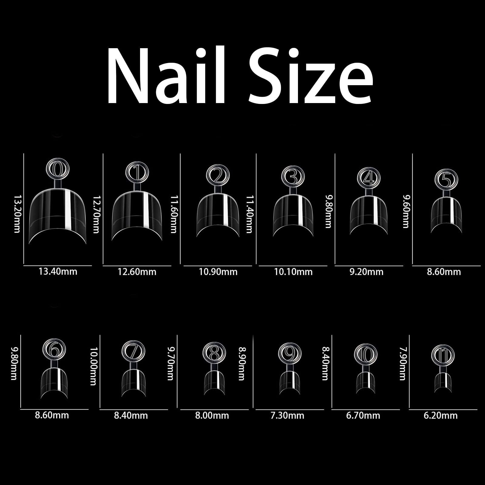 480 Pcs Extra Short Half Cover Almond Nail Tips & Square 480 pcs short nail