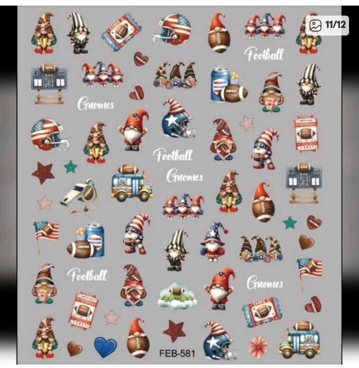 NFL 5D High Quality Nail Sticker Wraps Decals Limited Collection *Please Read!*