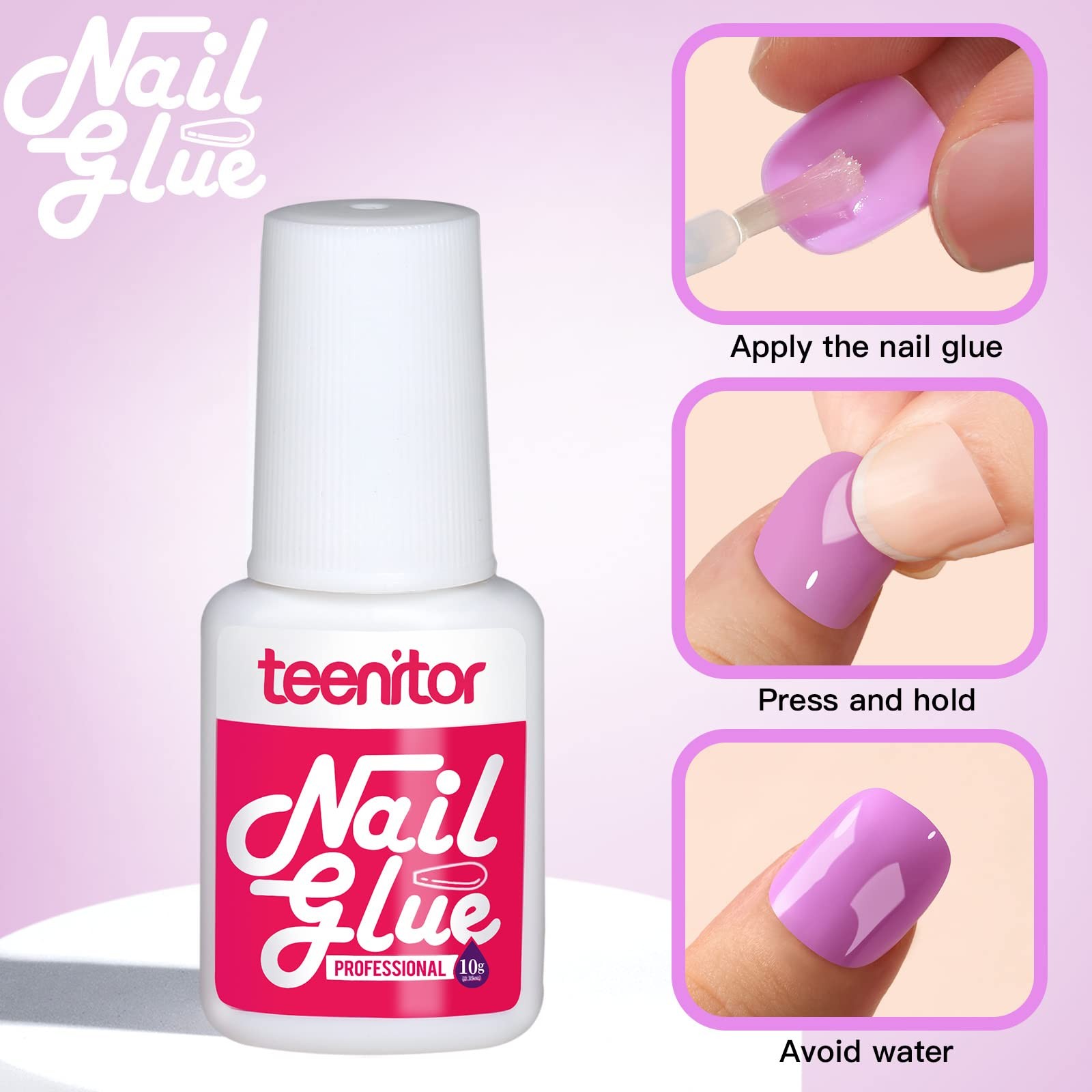 Short Press On Nails 24Pack 576Pcs Round Matte Glossy Fake With Glue